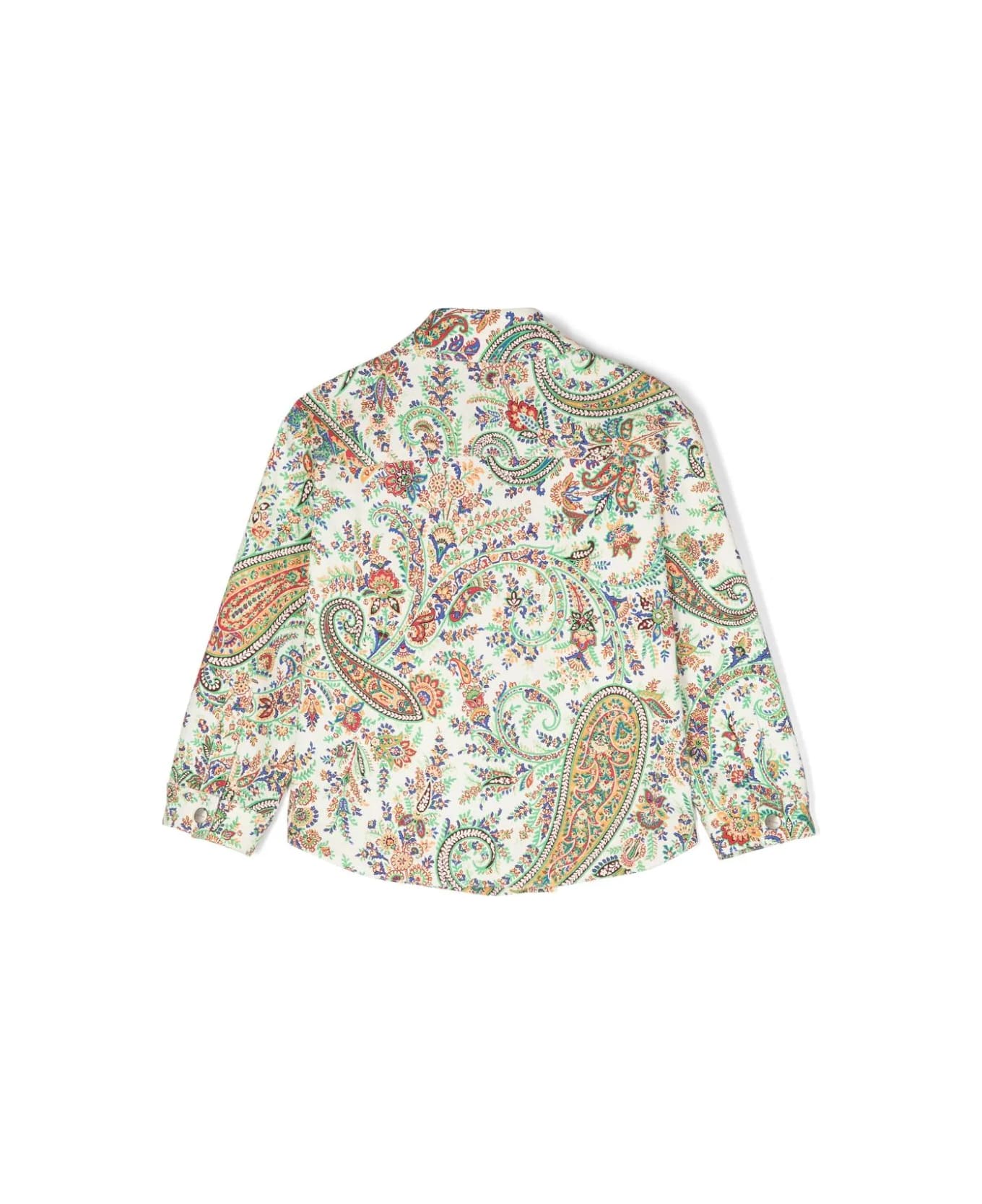 Etro Giacca Denim Con Stampa Paisley - ivory/colourful コート＆ジャケット
