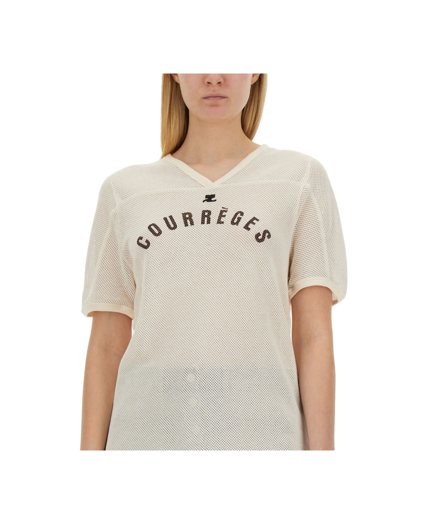 Courrèges T-shirt With Logo - IVORY Tシャツ