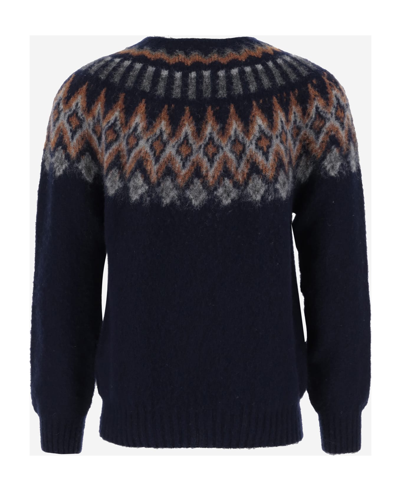 Howlin Wool Sweater With Geometric Pattern - Blue