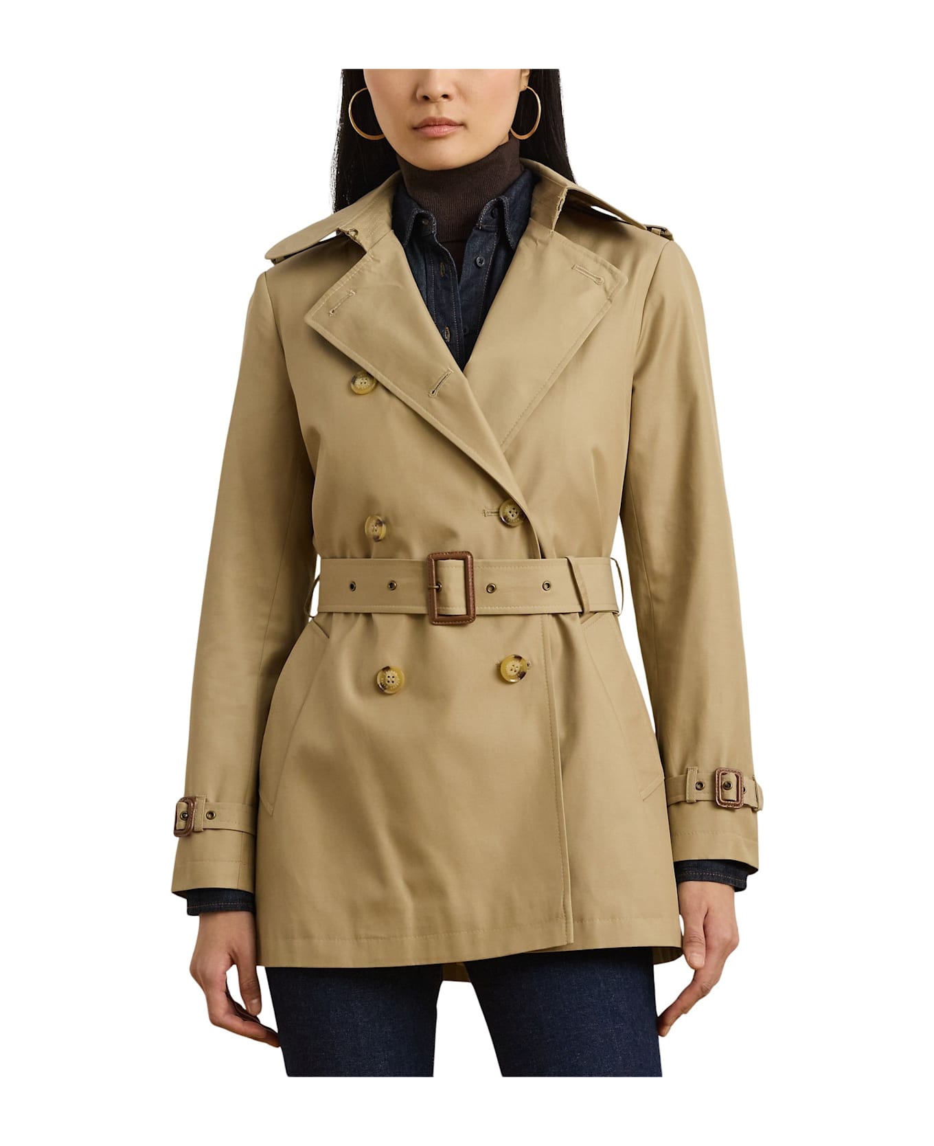 Ralph Lauren Double Breast Belt Tr 30
 Lined Coat - Birch Tan