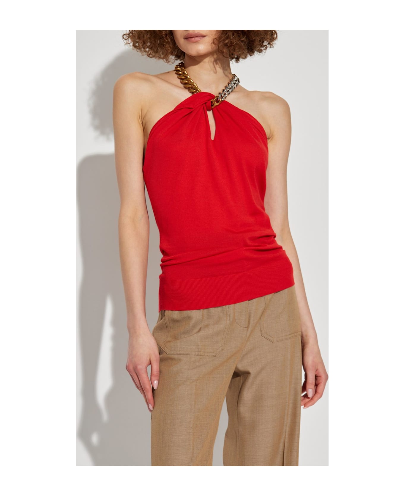 Stella McCartney Chained Sleeveless Top - Lipstick red