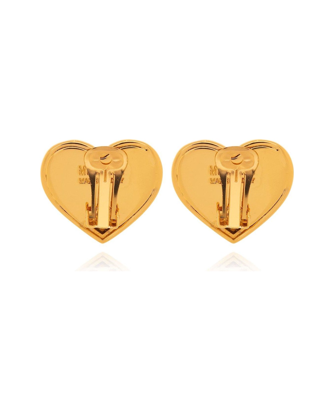 Moschino Logo-engraved Heart Clip-on Earrings - GOLD