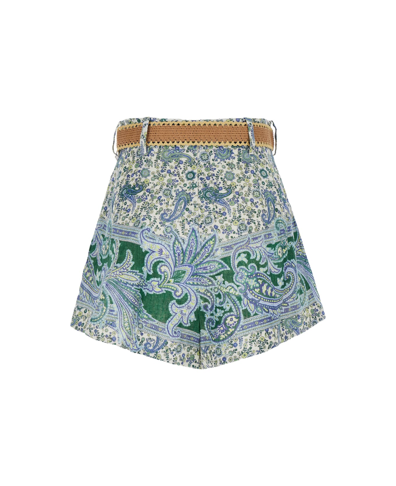 Zimmermann Multicolor Shorts With Floral Print In Linen Woman - Multicolor