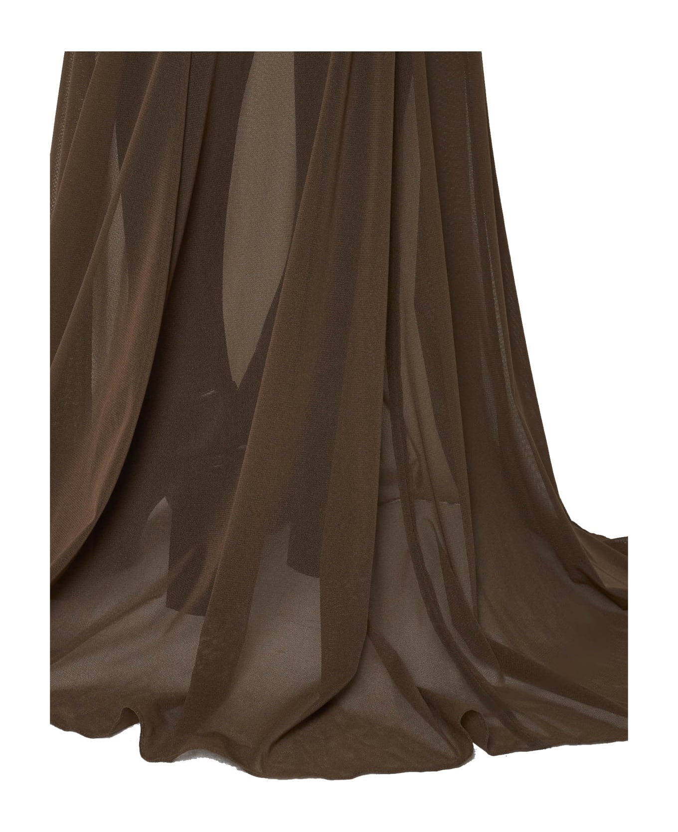 Saint Laurent Tulle Midi Skirt - Brown スカート
