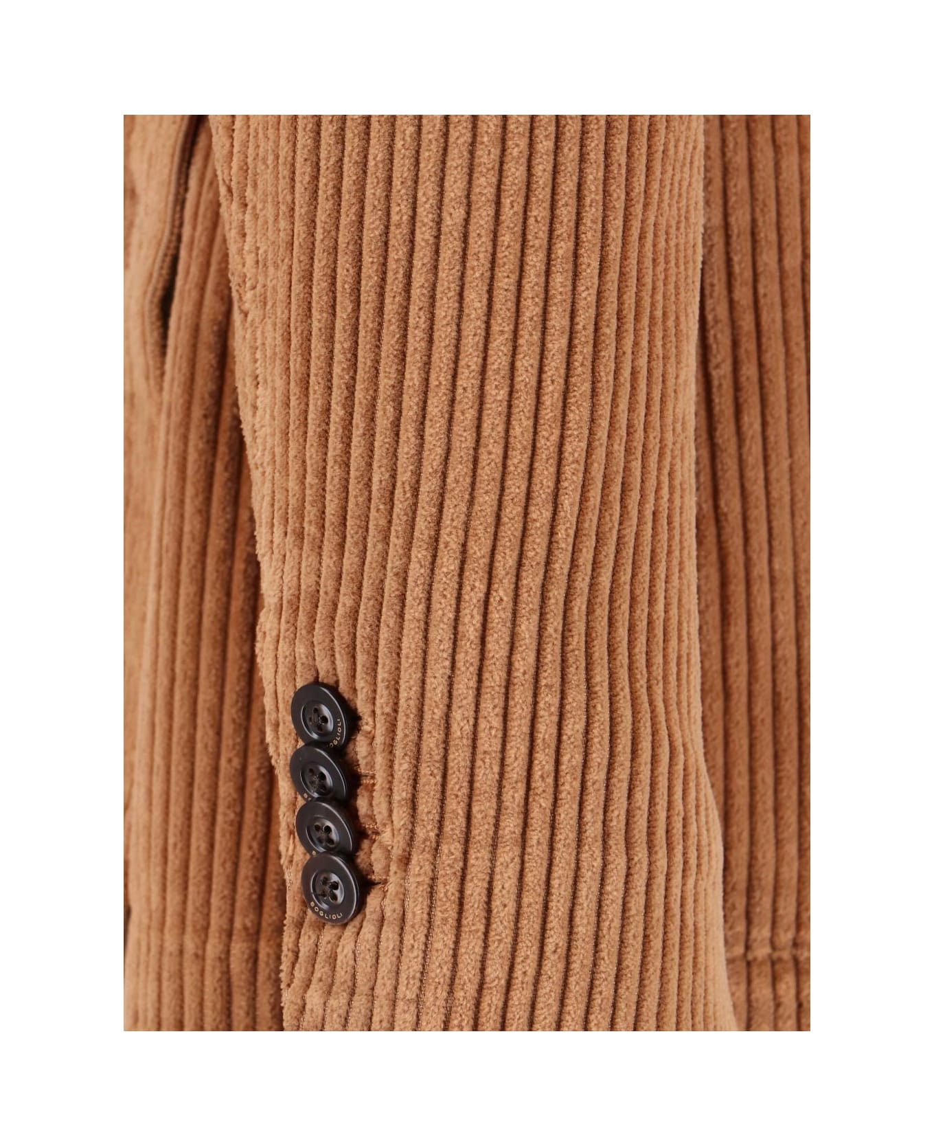 Boglioli Velvet Double-breasted Jacket - Leather Brown