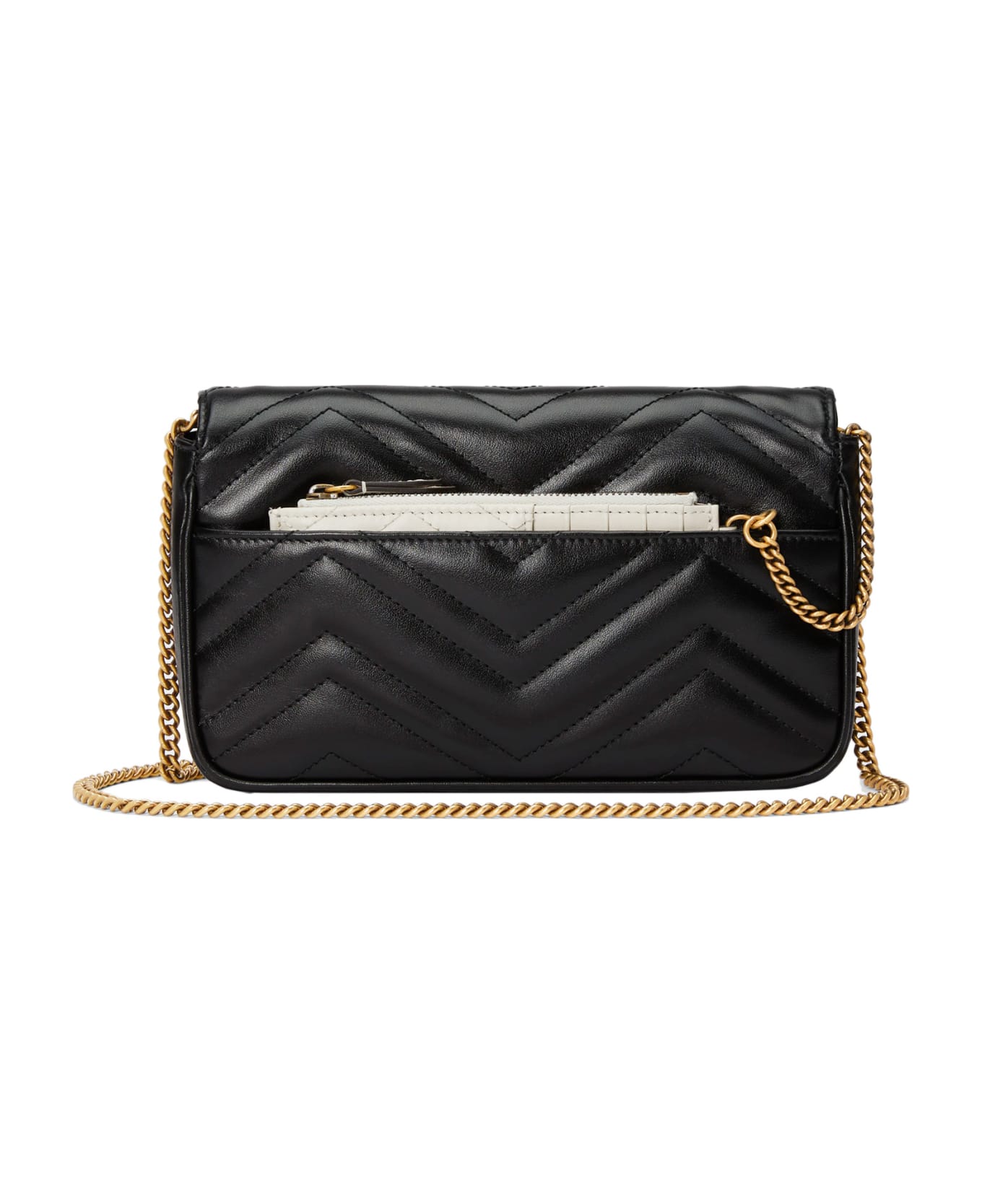 Gucci Gg Marmont Shoulder Bag - Black White