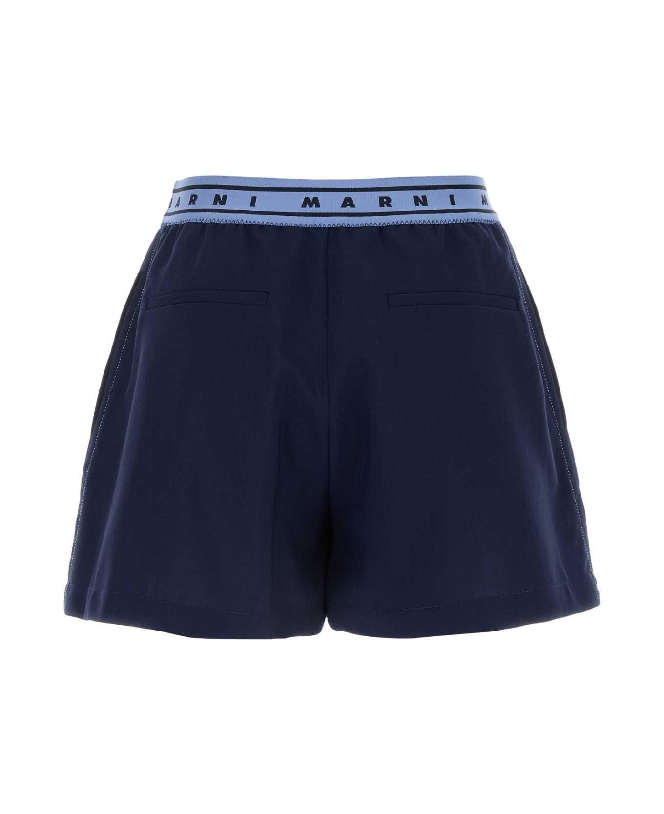 Marni Logo Waistband Shorts - LIGHTNAVY
