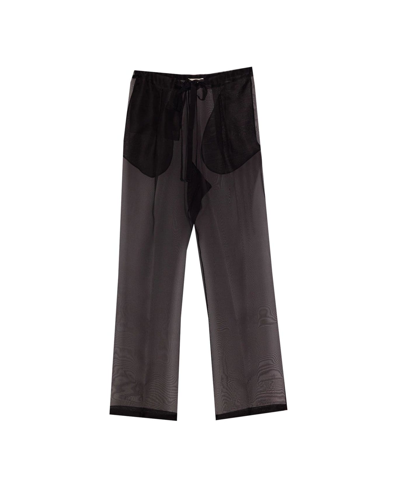 Khaite Trenton Drawstring Relaxed-fit Pants - BLACK