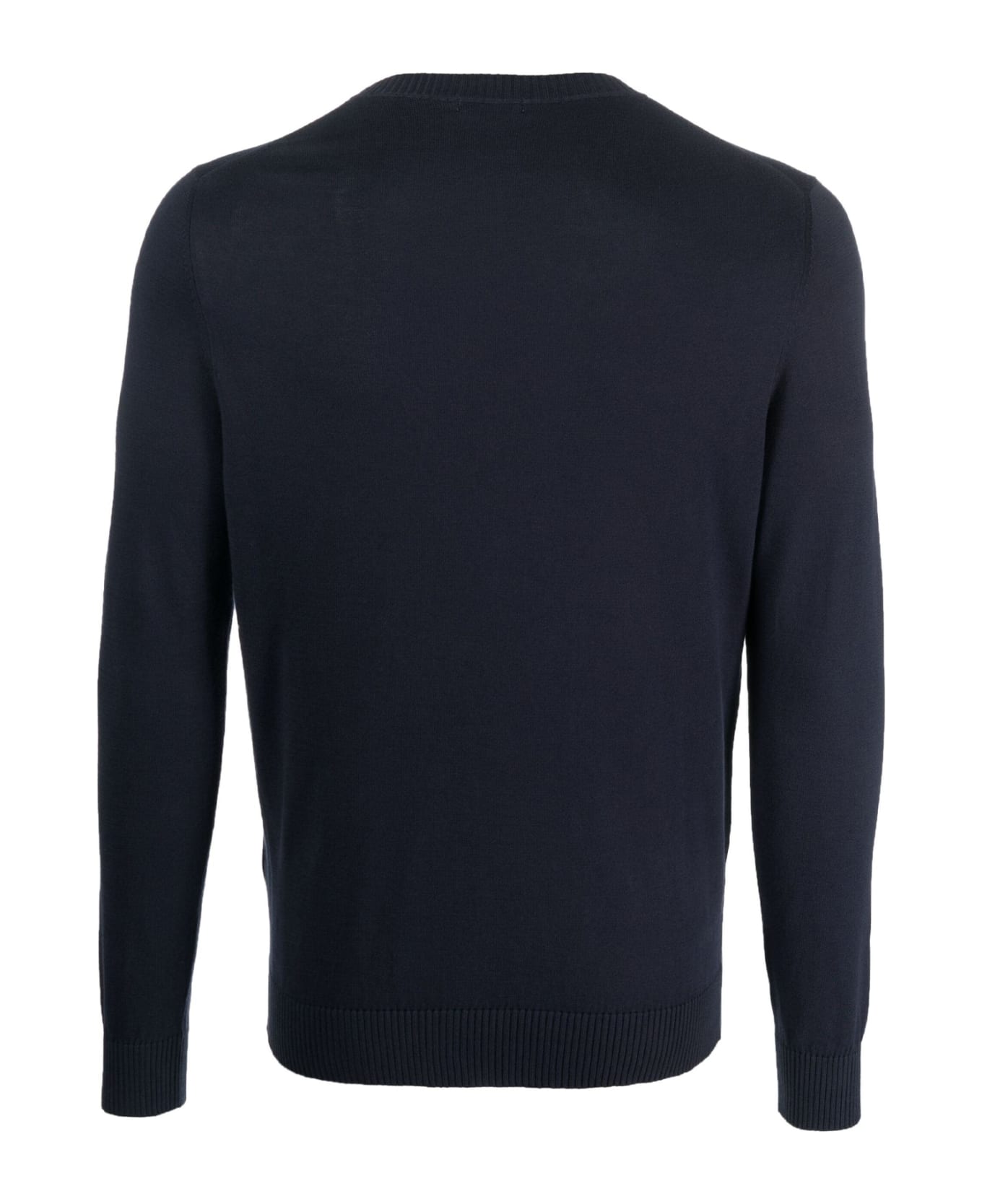 Malo Navy Blue Crew-neck Sweater In Cotton - BLU SCURO