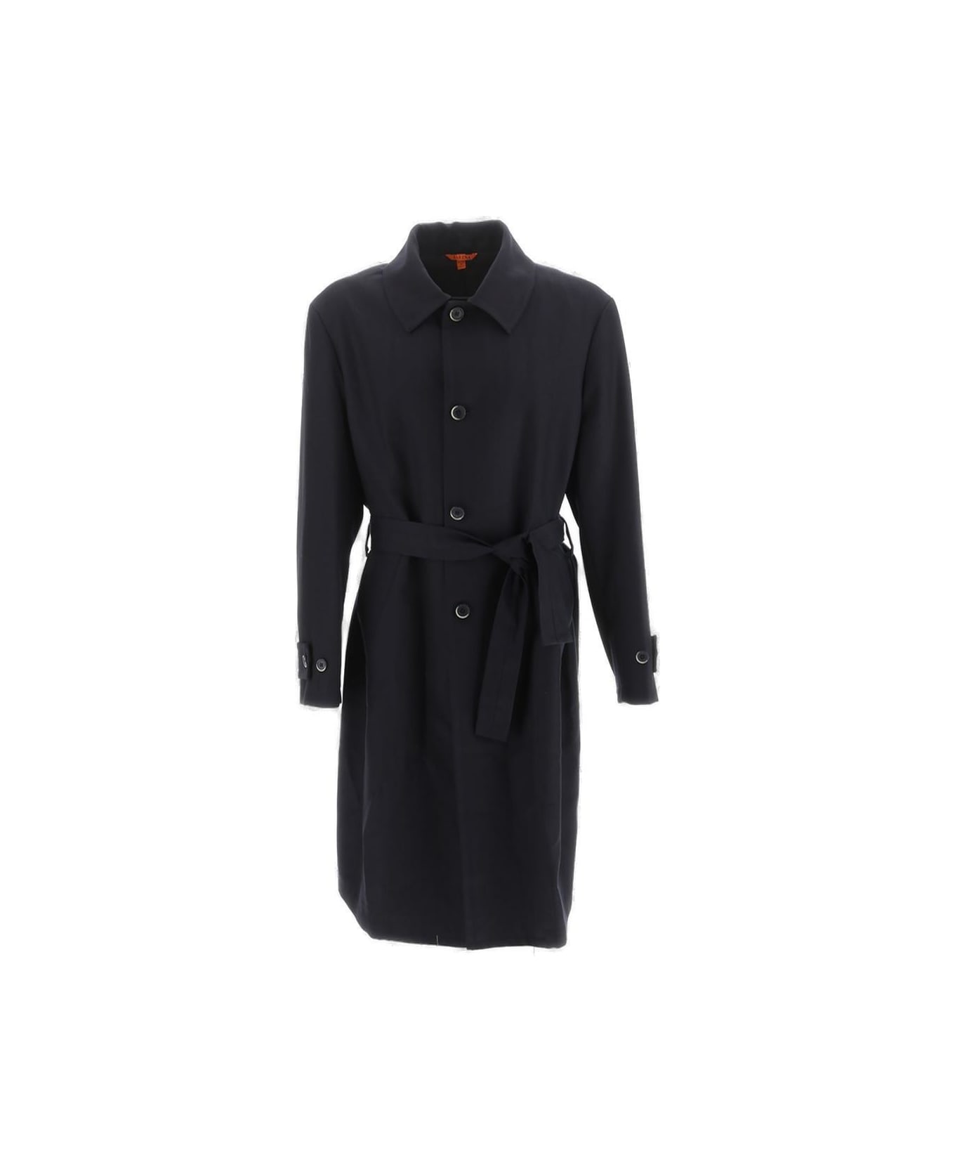 Barena Single-breasted Long Sleeved Tied-waist Trench Coat - Navy