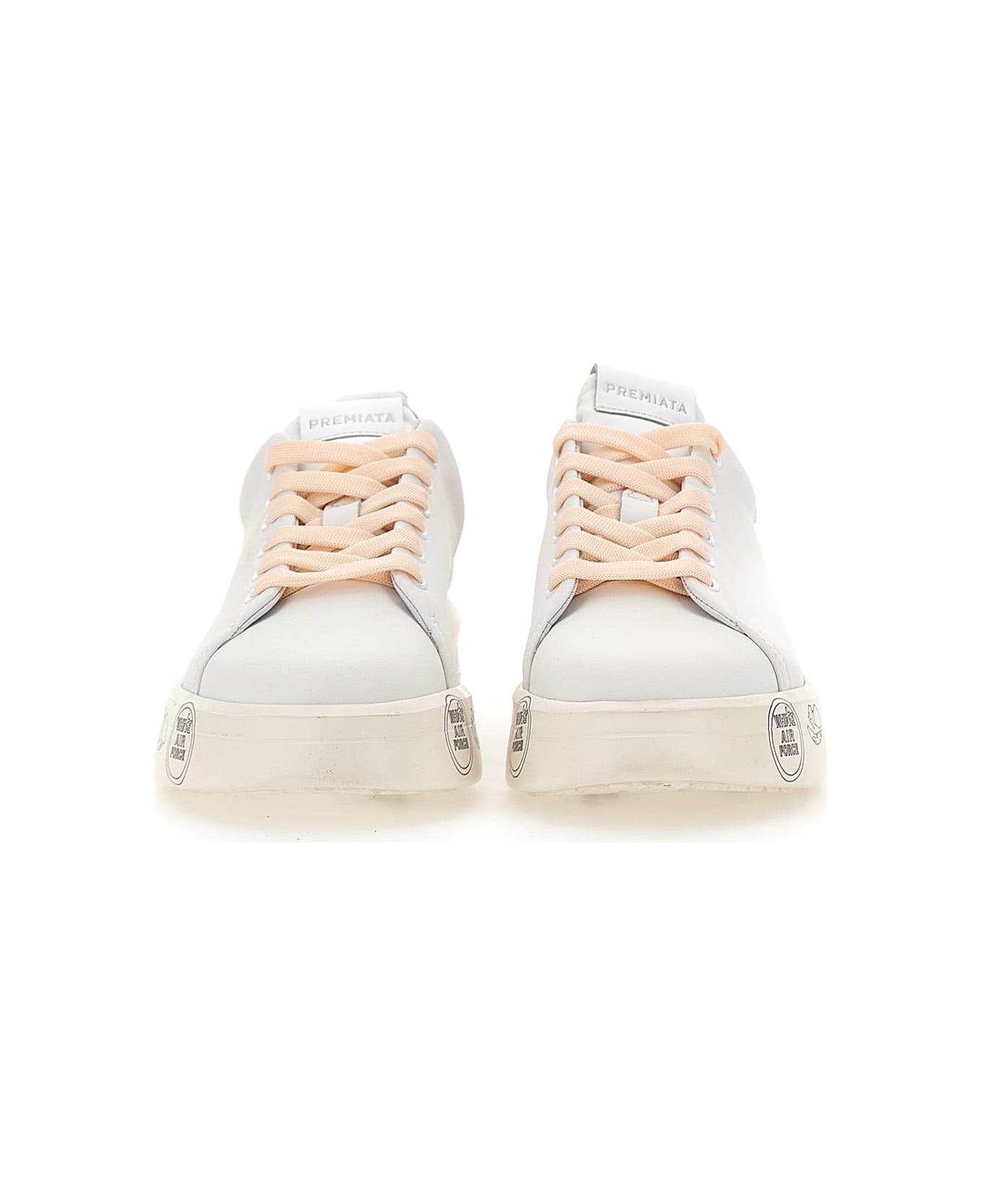 Premiata "belle6709" Leather Sneakers - white/Pink