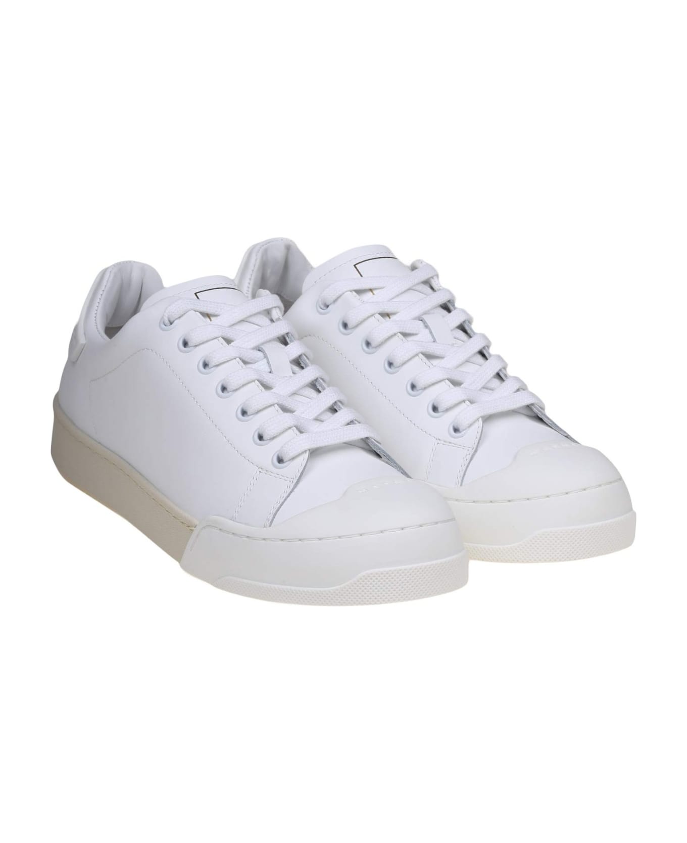 Marni Dada Bumper Sneakers In White Leather - WHITE