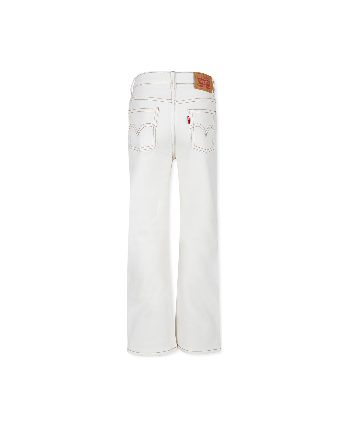 Levi's Ivory Jeans For Girl With Logo - Ivory