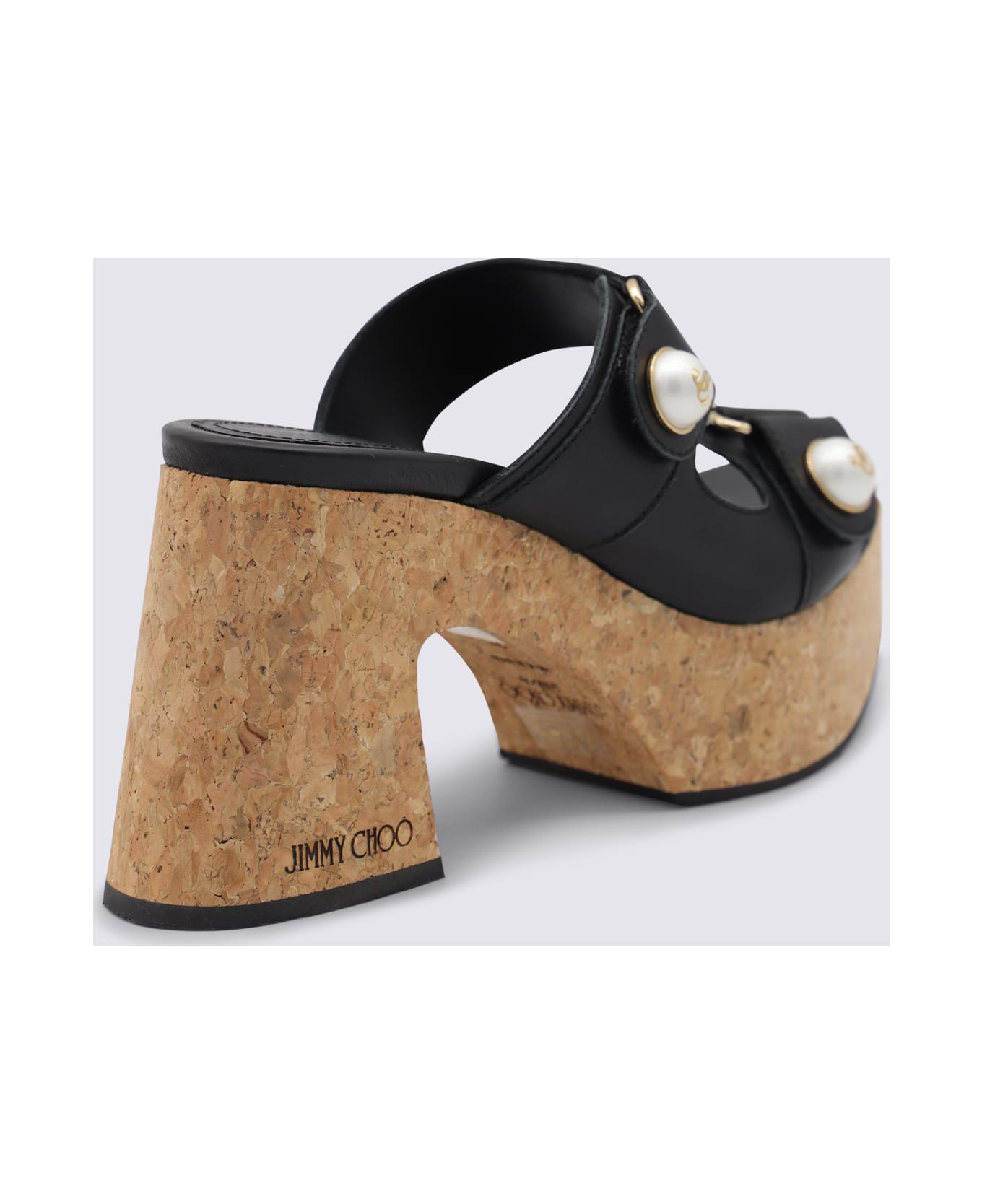 Jimmy Choo Black Leather Sandals - Black