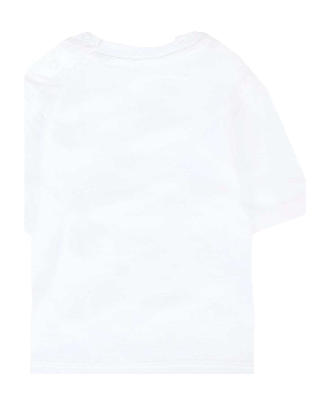 Burberry White T-shirt For Babykids With Toy Soldier - White