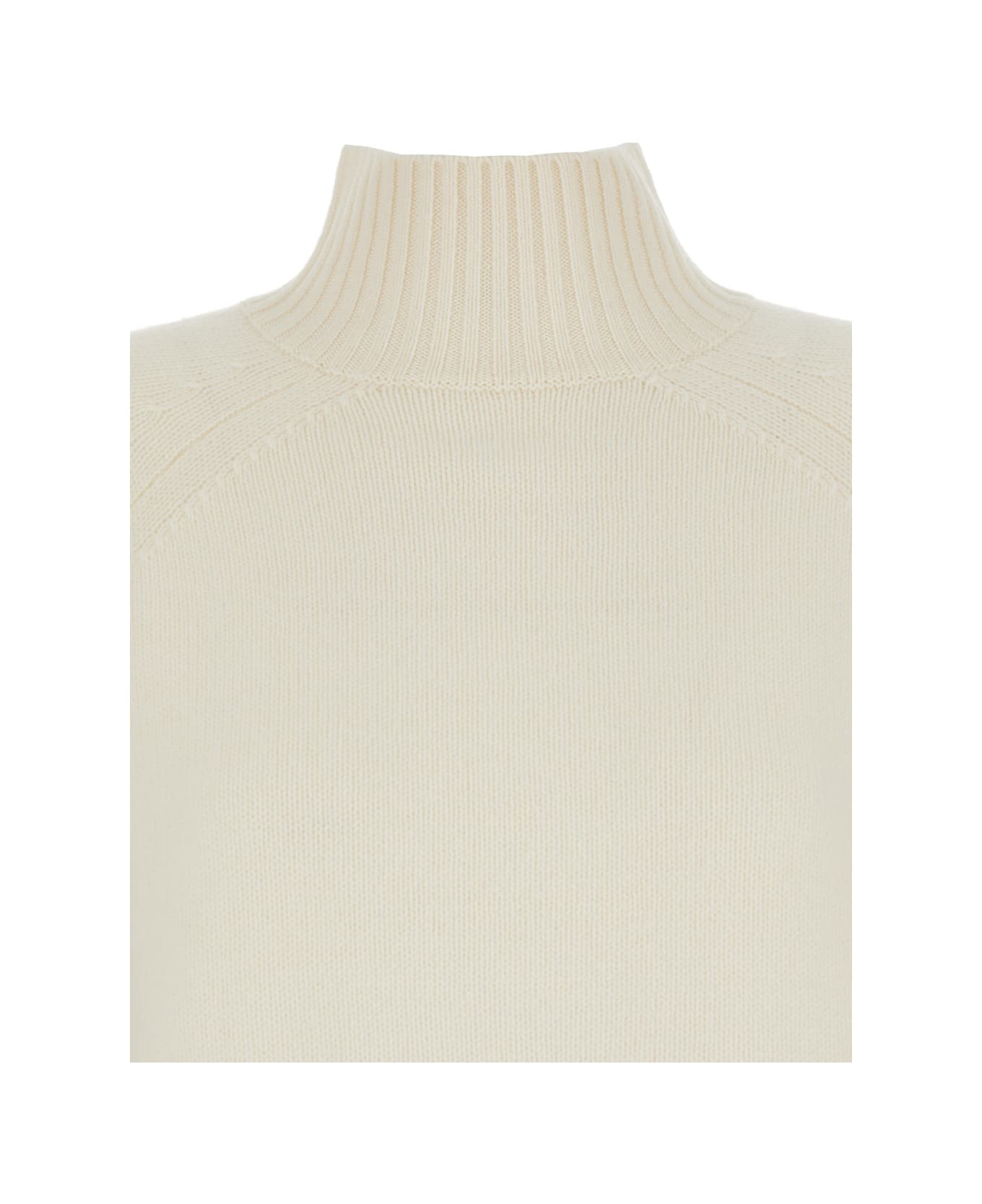 Allude White High Neck Sweater In Wool And Cashmere Woman - White