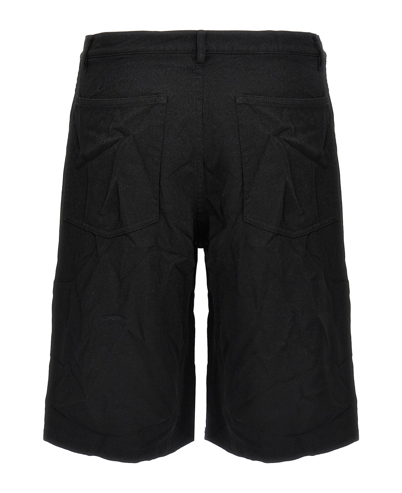 Comme des Garçons Shirt Crumpled Bermuda Shorts - Black  