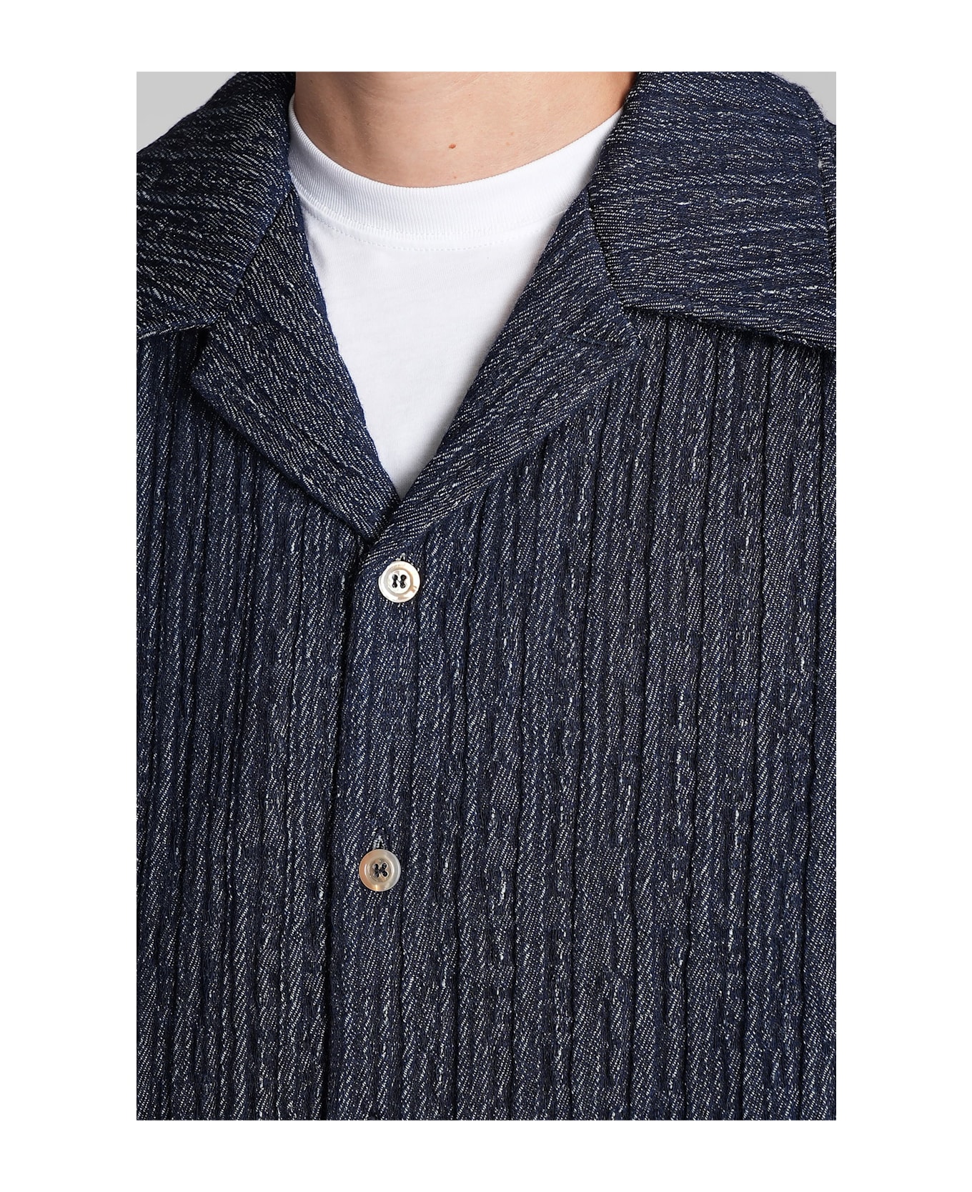 Séfr Wes Casual Jacket In Blue Cotton - blue
