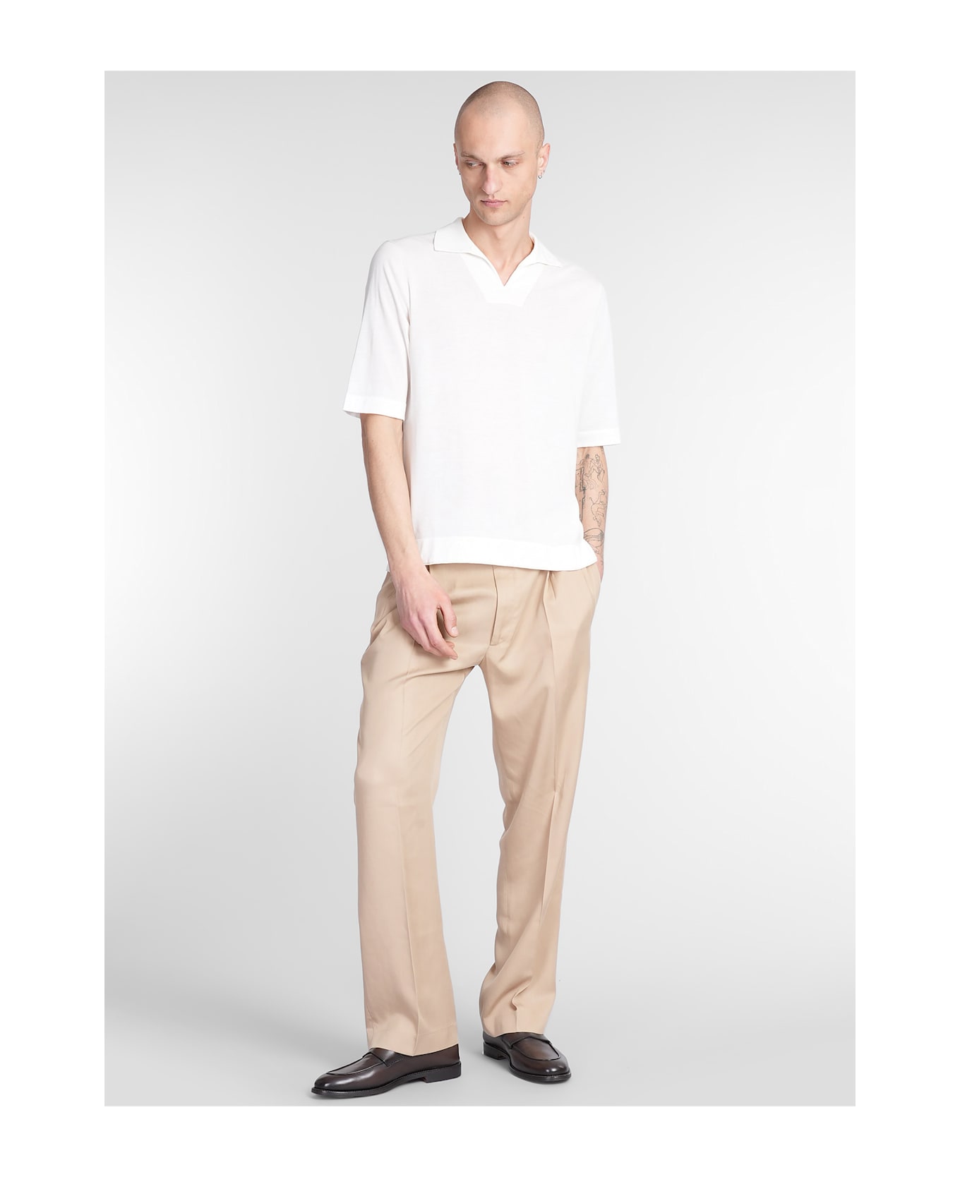 Ballantyne Polo In White Cotton - white