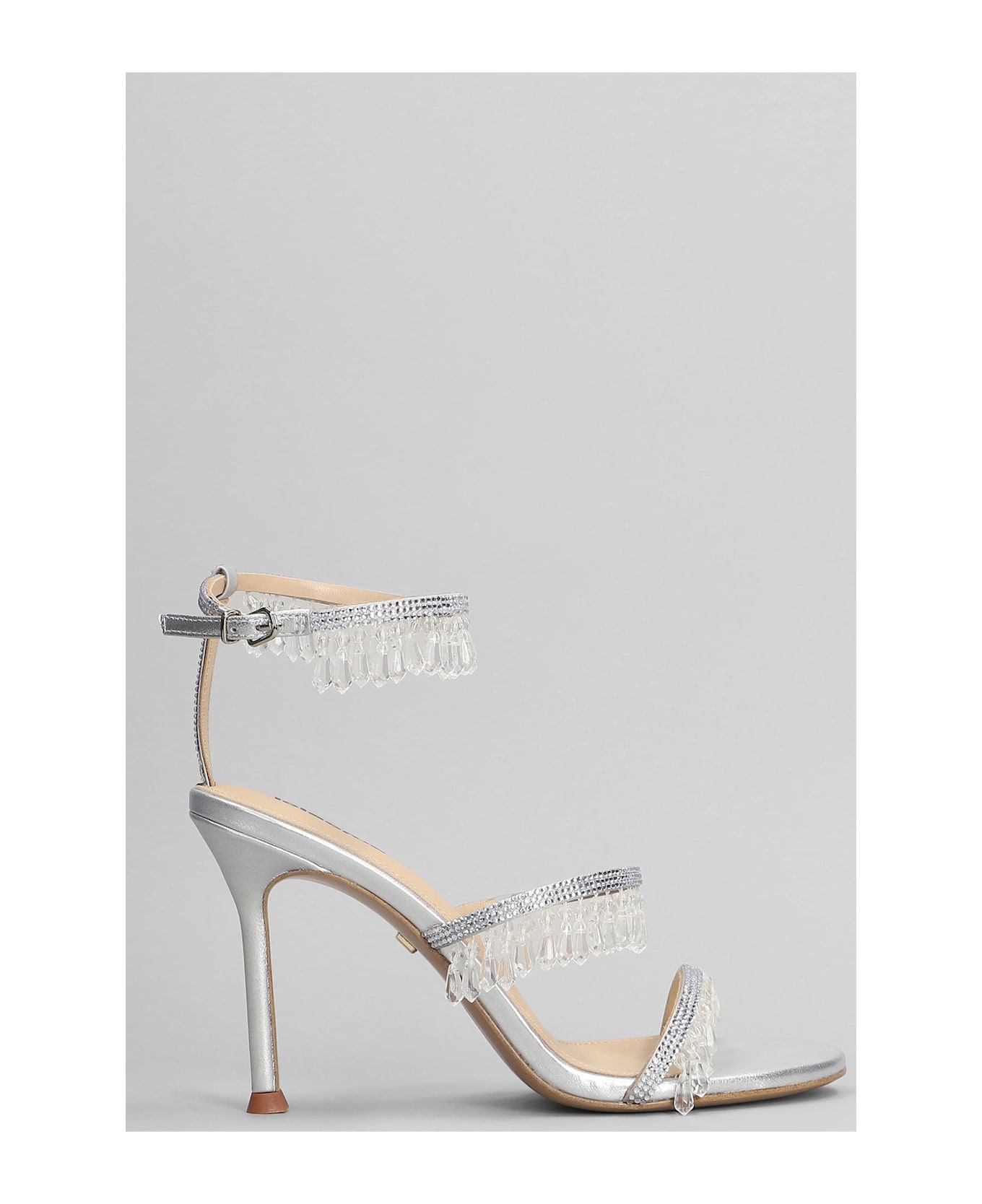 Lola Cruz Flamenca 95 Sandals In Silver Leather - silver