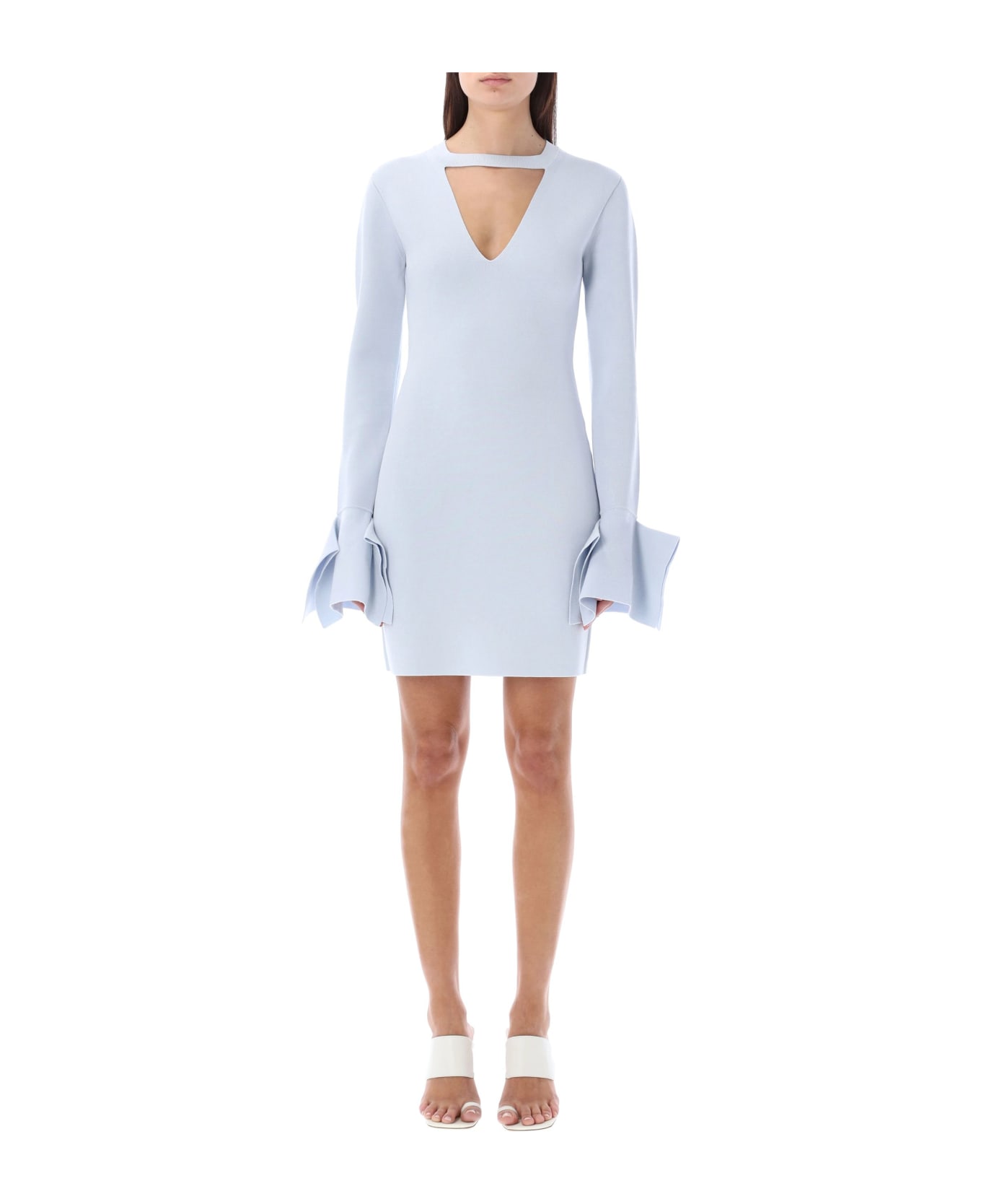 J.W. Anderson Ruffle Sleeves Mini Dress - LIGHT BLUE