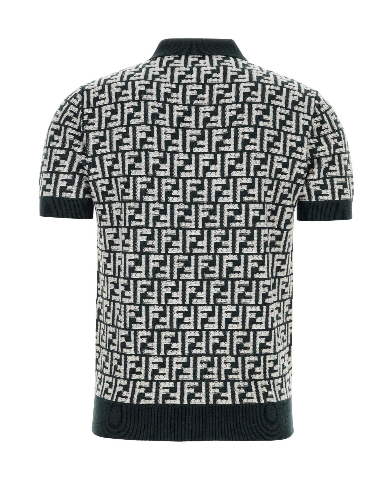Fendi Embroidered Wool Polo Shirt - Nero シャツ