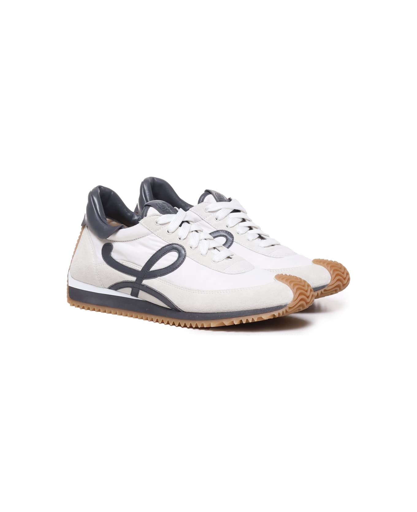 Loewe Flow Runner In Nylon And Suede - Blue anthracite/white