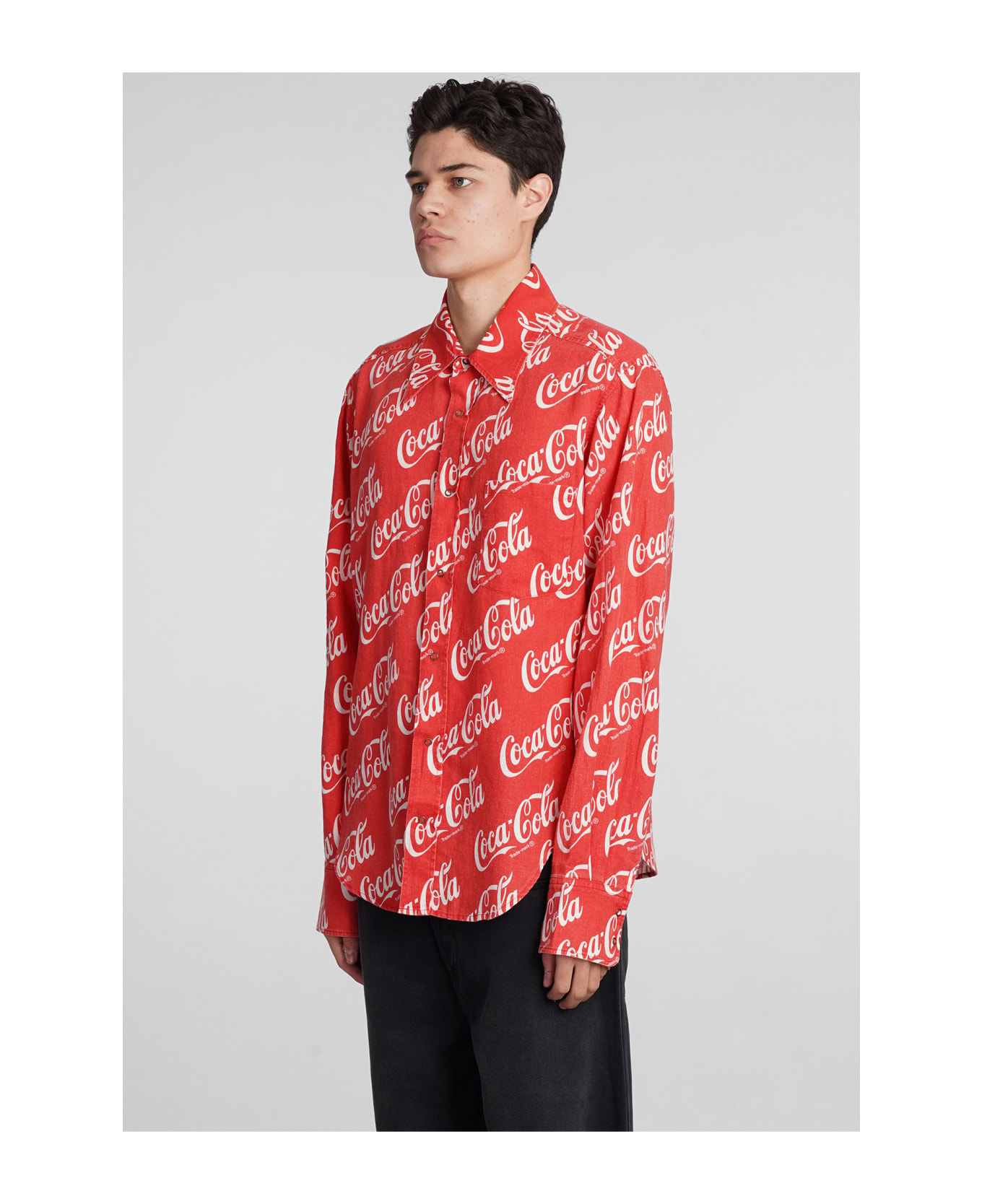 ERL Shirt In Red Cotton - red
