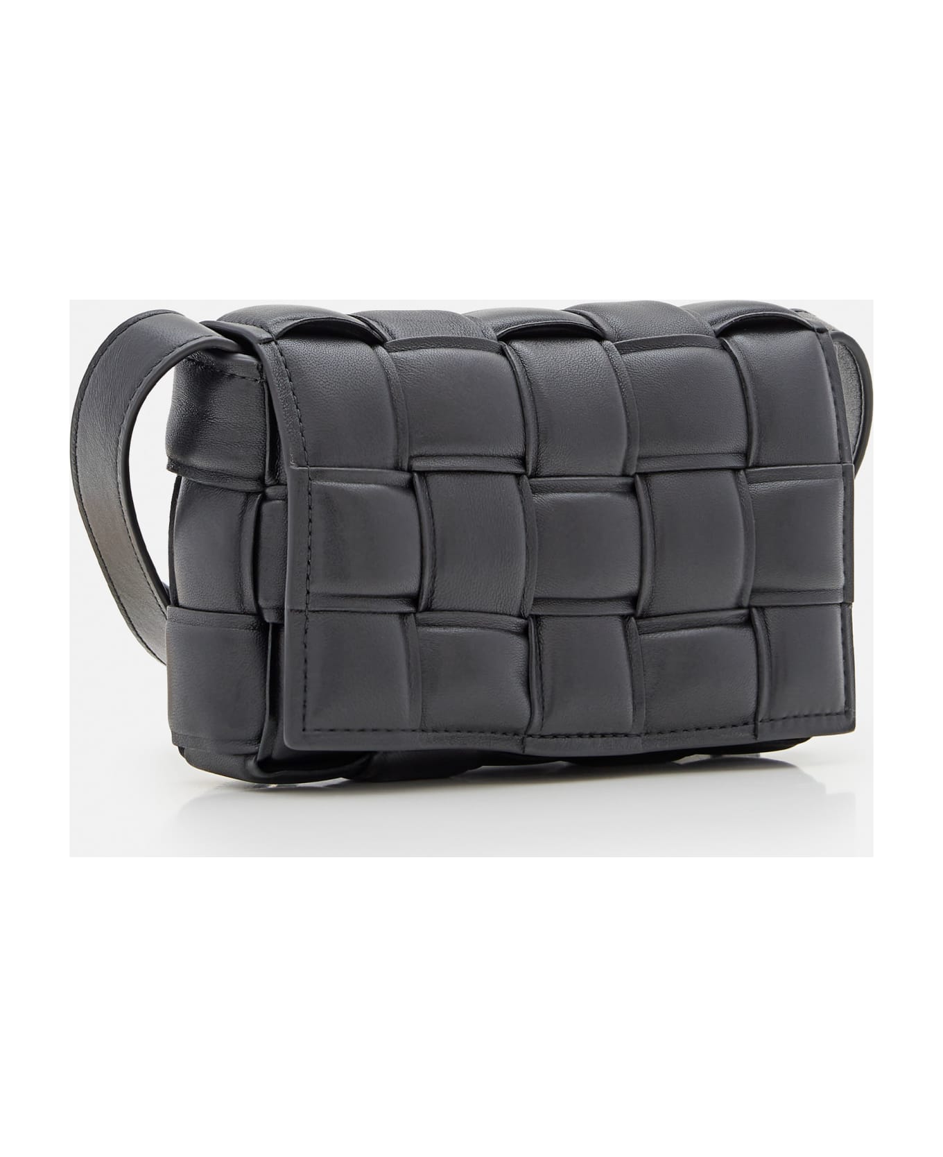 Bottega Veneta Small Padded Cassette Leather Shoulder Bag - BLACK