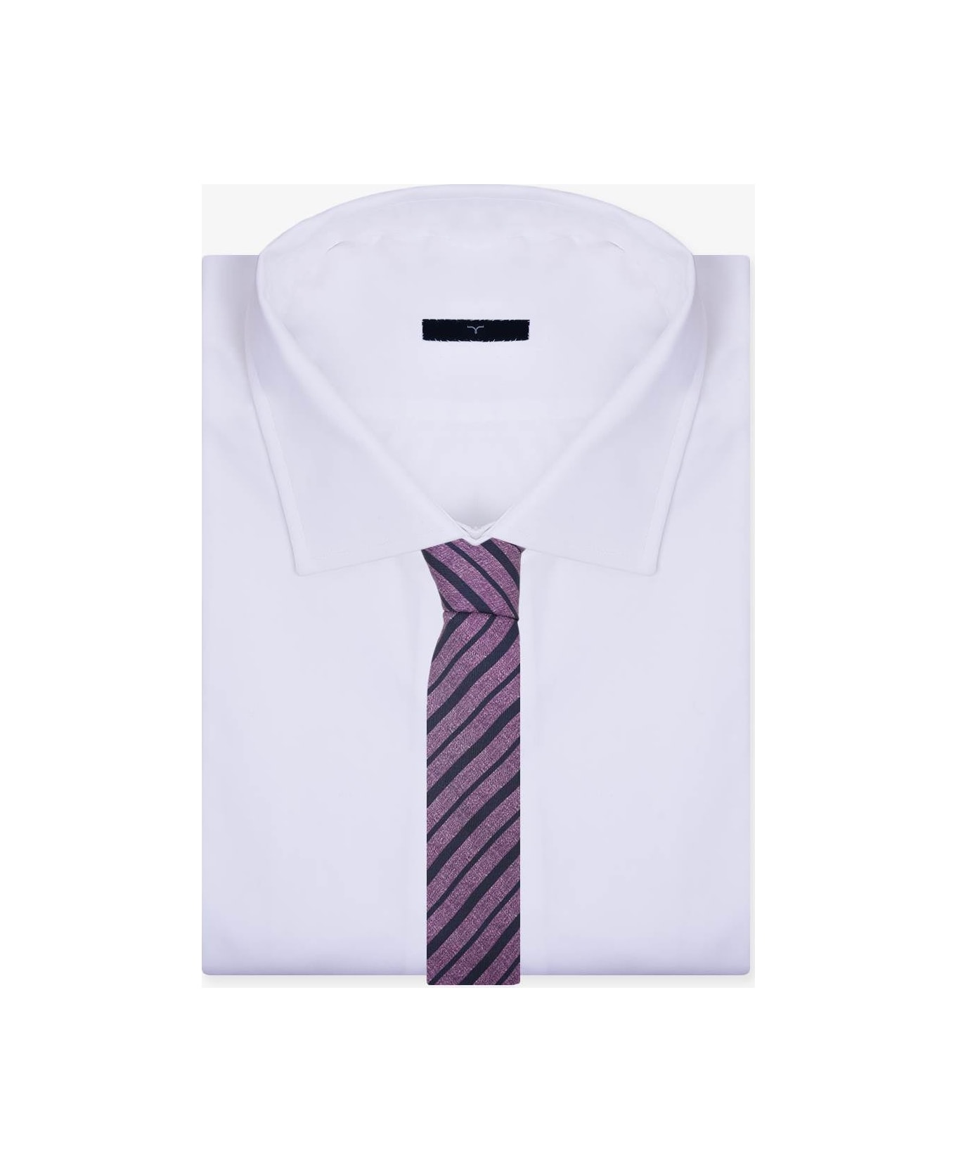 Larusmiani Regimental Tie Tie - Purple ネクタイ