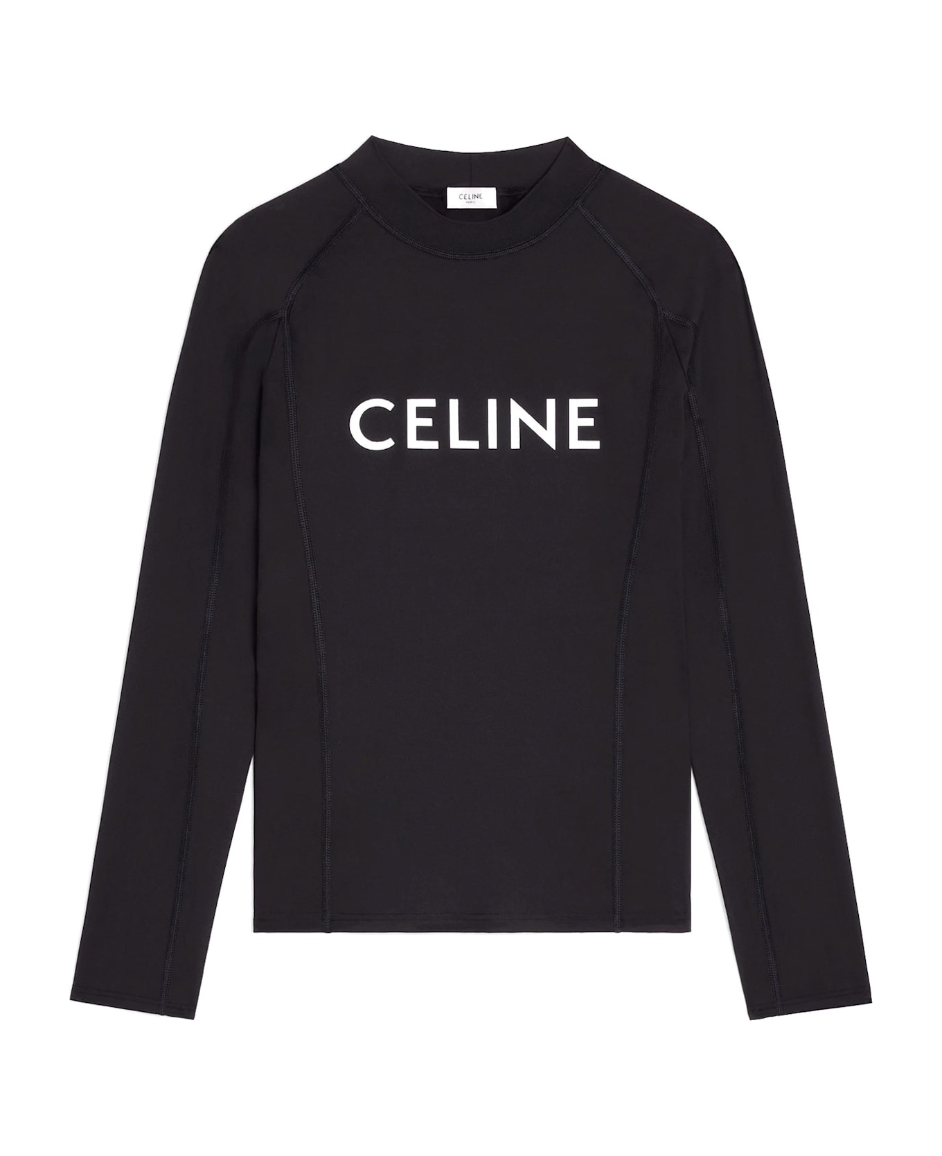 Celine Surf Logo Stretch-jersey T-shirt - Black