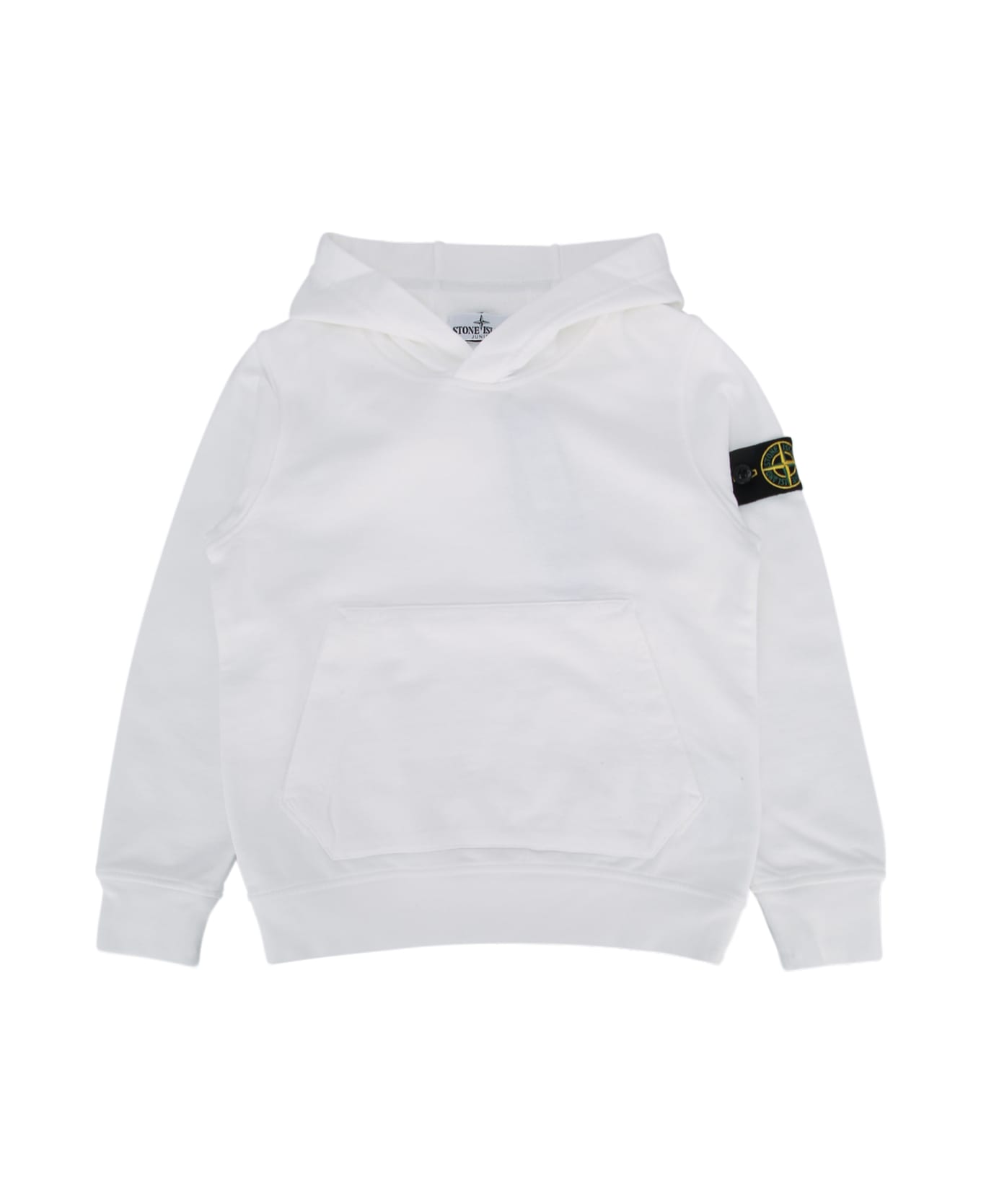 Stone Island Junior Hoodie Sweater - WHITE