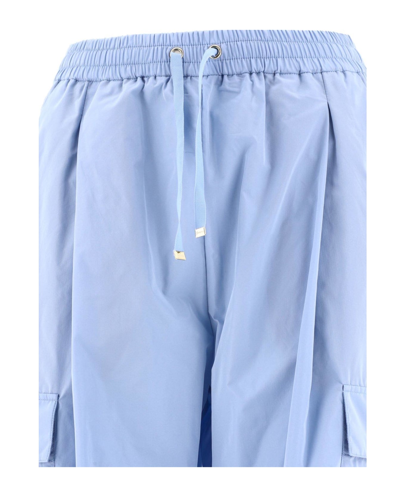 Herno Drawstring Wide Leg Cargo Trousers - Light Blue