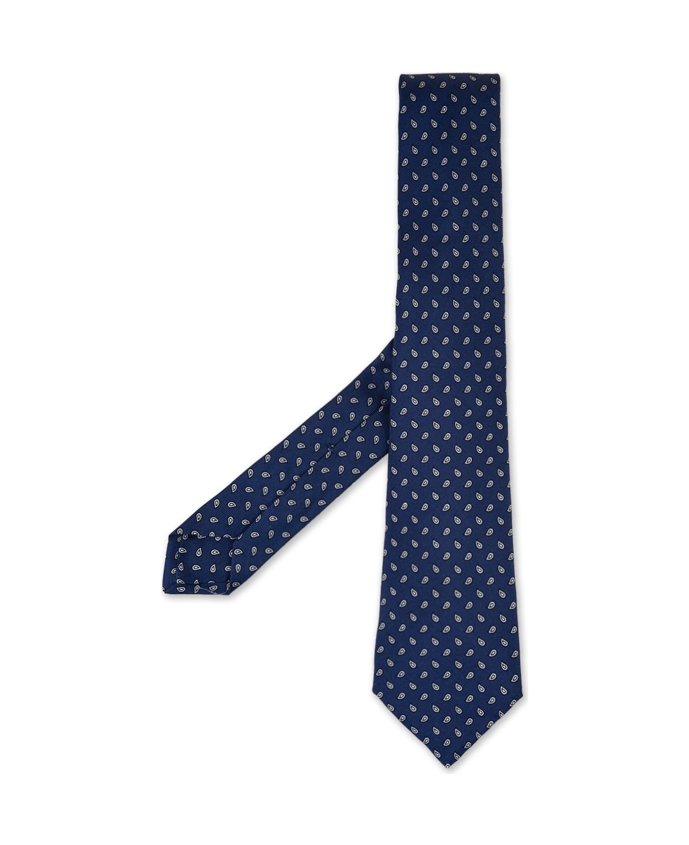 Kiton Blue Tie With Drops Pattern - Blue ネクタイ