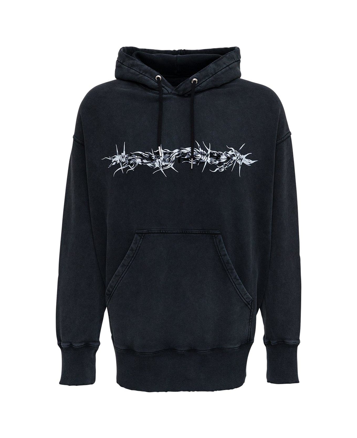 Givenchy Barbed Wire Oversized Hoodie - BLACK