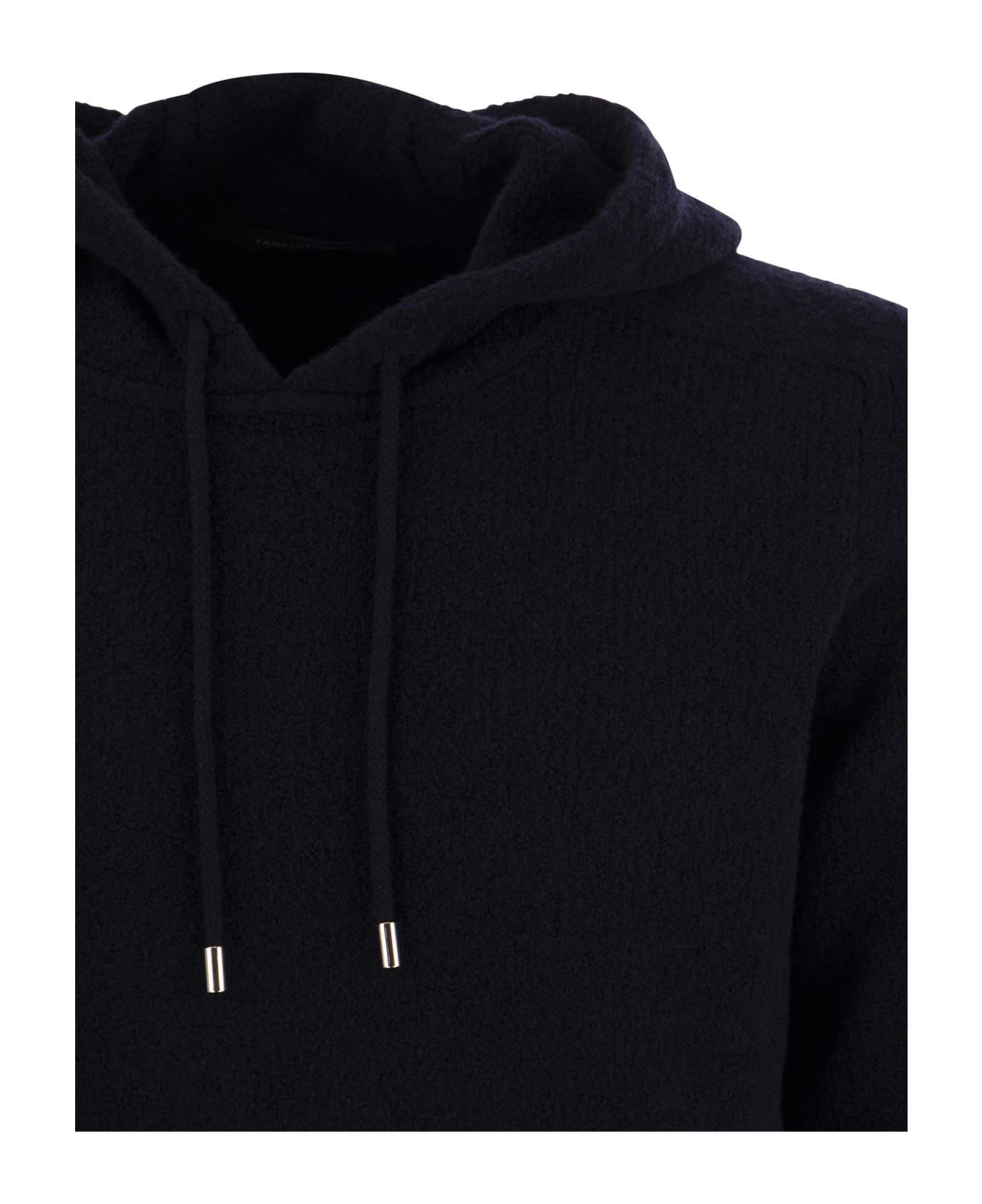 Tagliatore Wool Pullover With Hood - Blue フリース