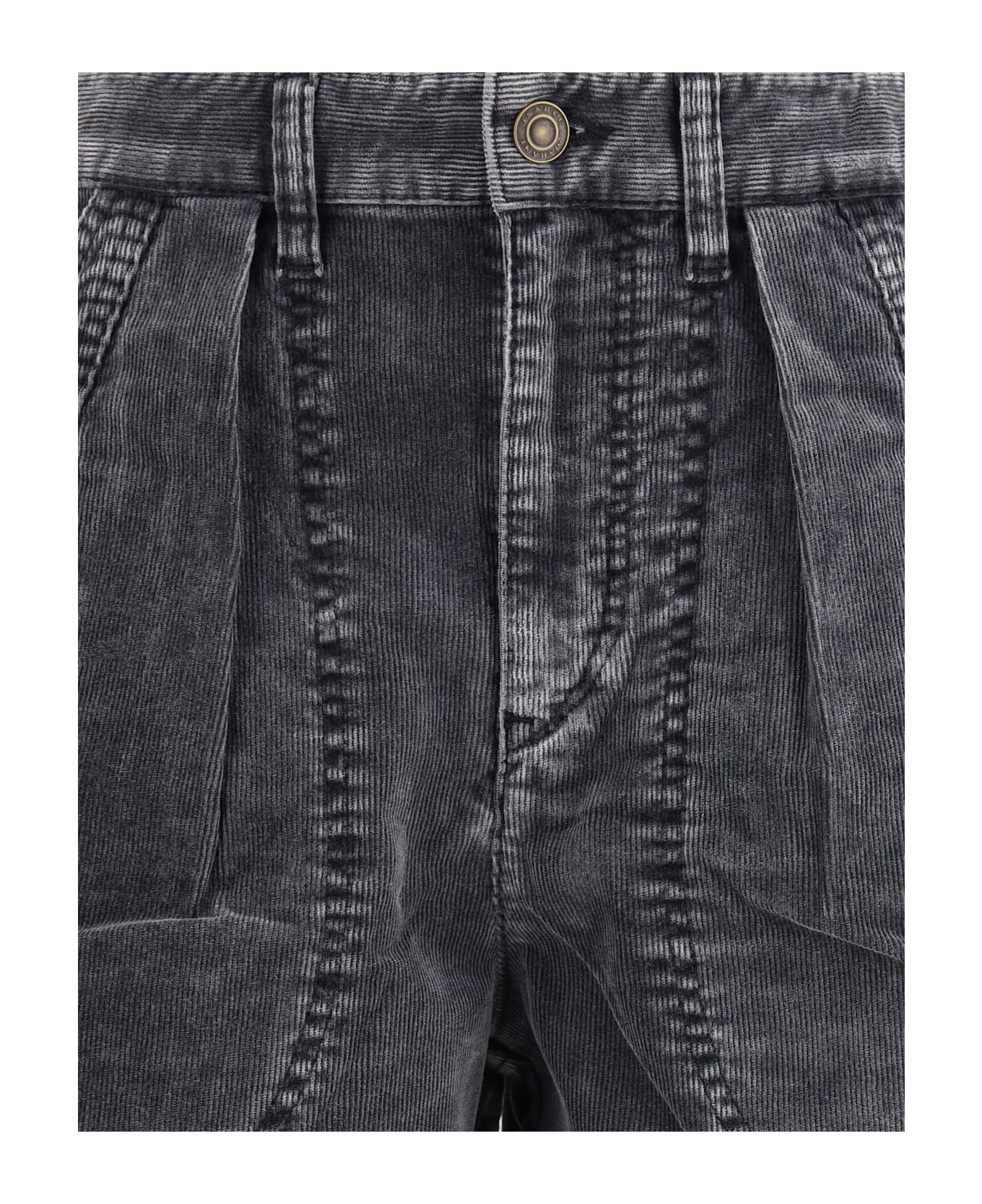 Marant Étoile Ribbed Velvet Pants - BLACK