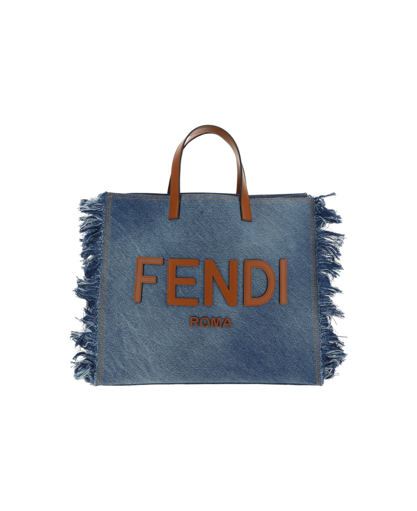 Fendi Tote Handbag - Denim Chiaro/cuoio/p