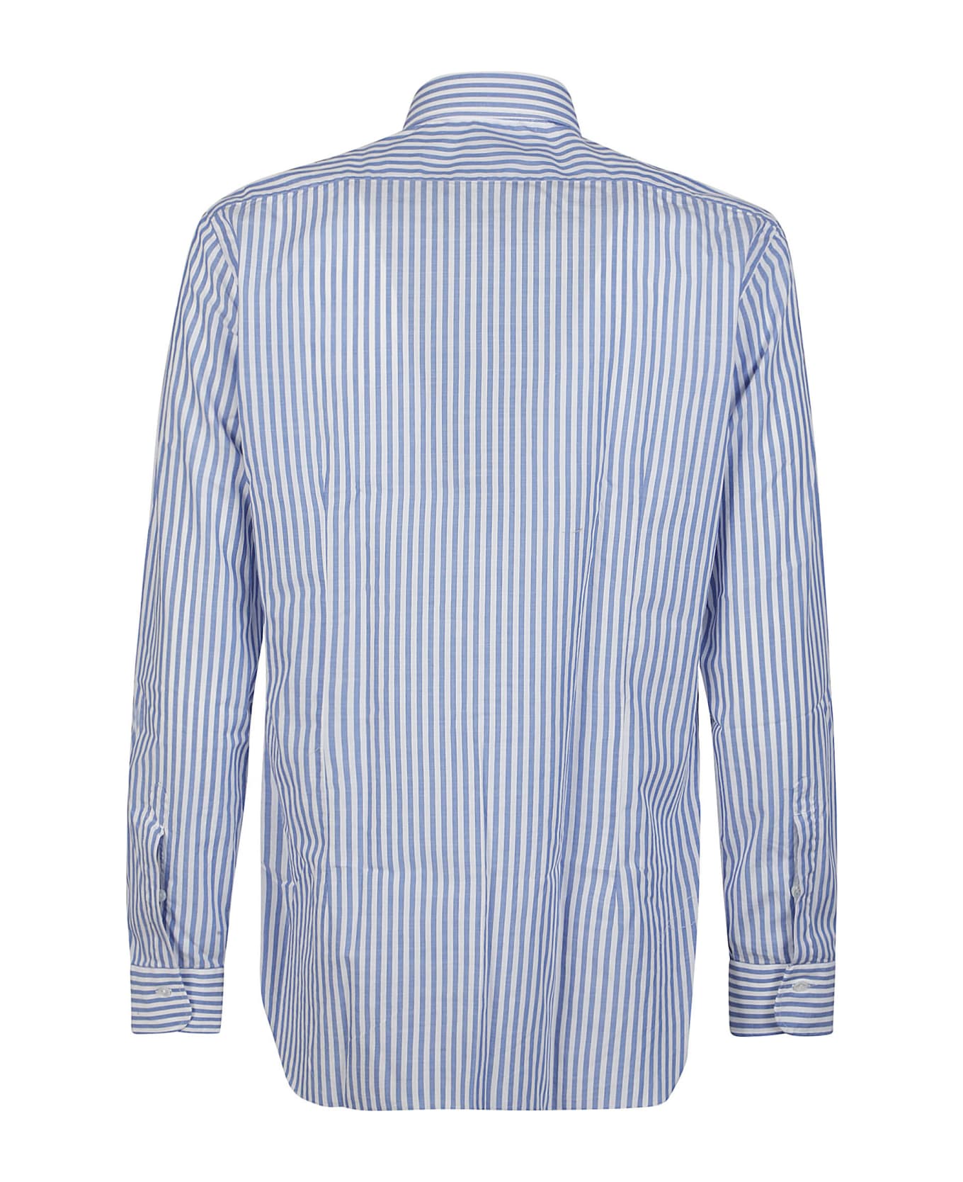 Barba Napoli Neck Shirt - Bianco/azzurro シャツ