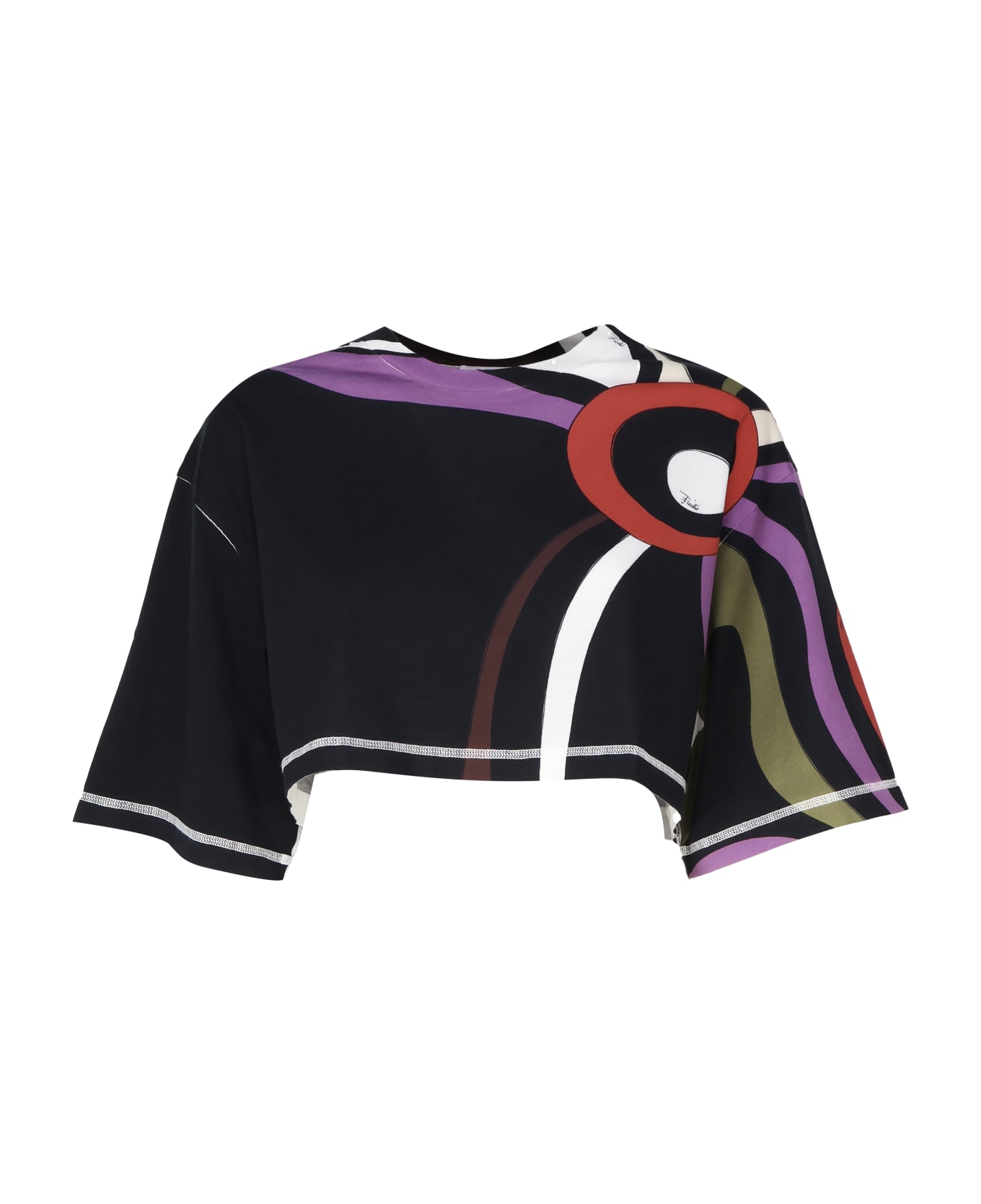 Pucci Crop Top T-shirt - Black