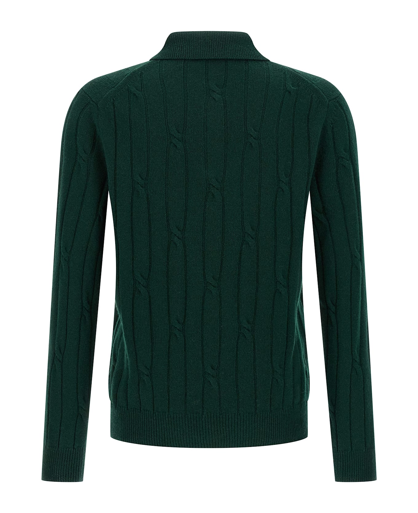 Zanone Braided Wool Polo Shirt - Green