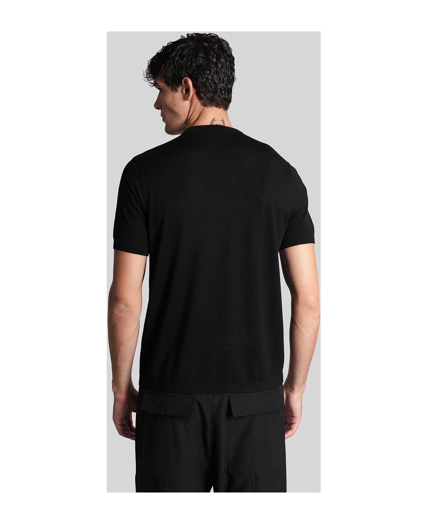 Emporio Armani T-shirt In Black Wool - black