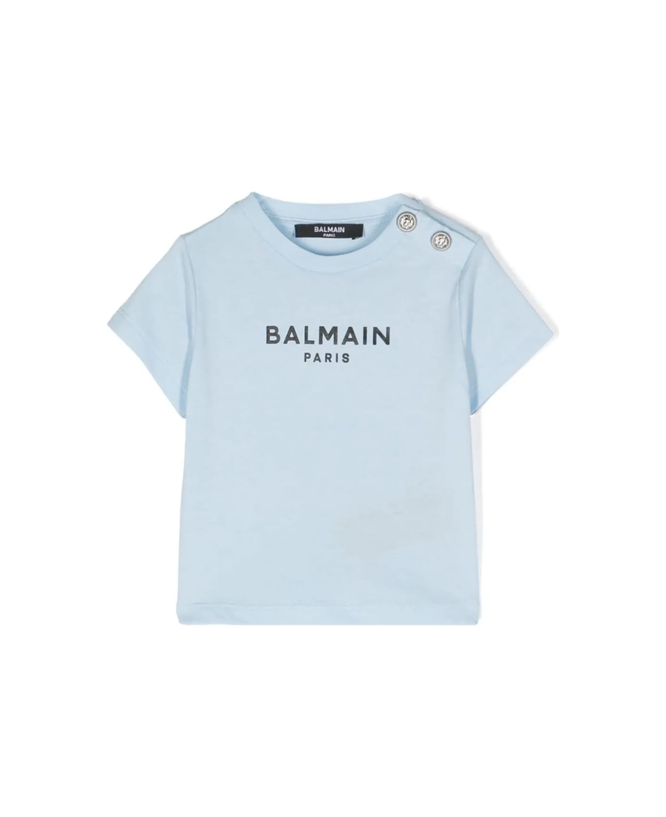 Balmain T-shirt With Print - Light blue