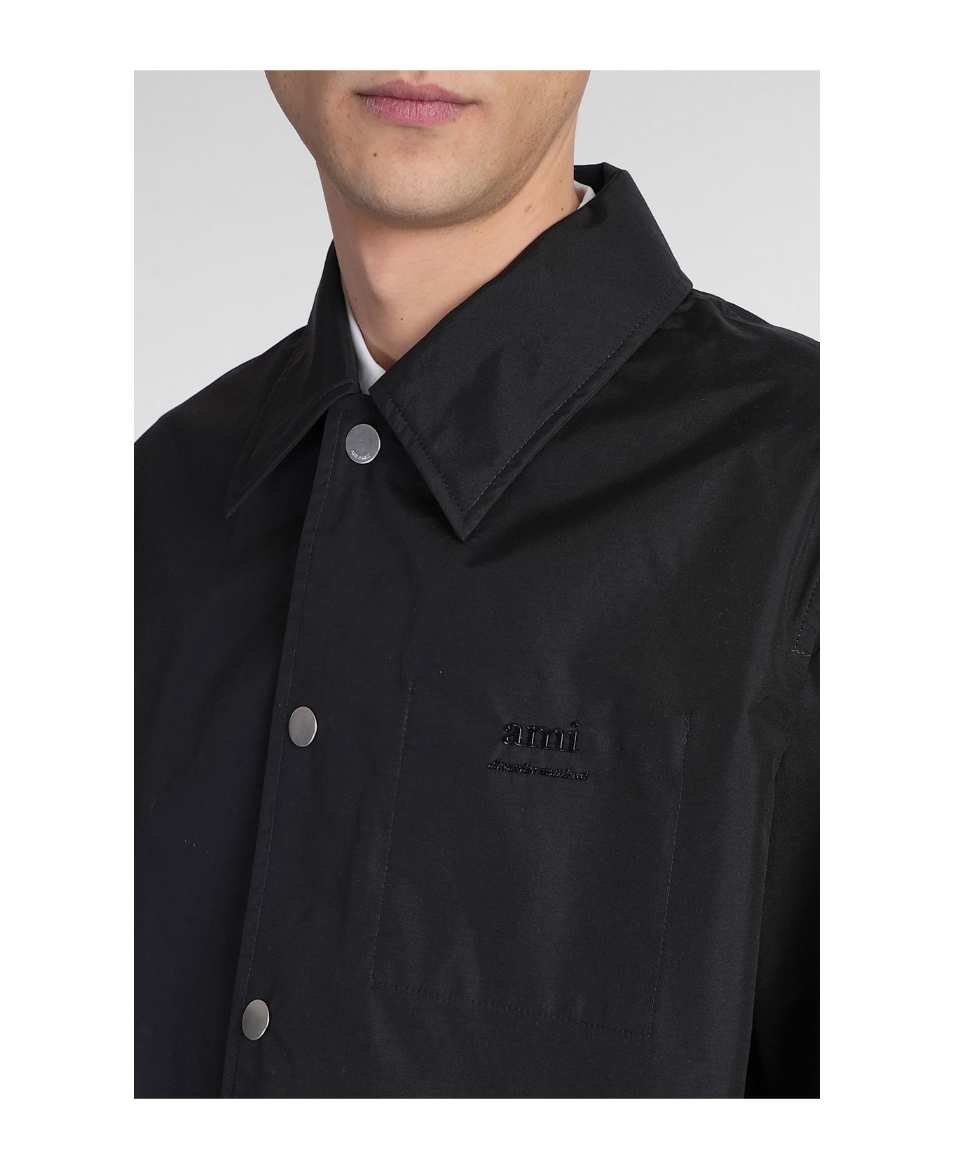 Ami Alexandre Mattiussi Casual Jacket In Black Polyamide - black