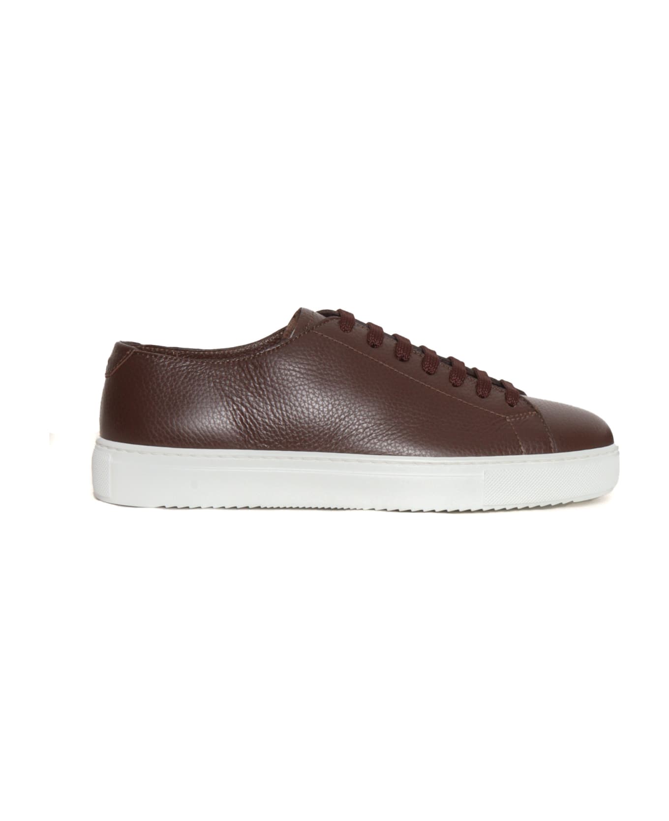 Doucal's Brown Leather Sneakers - BROWN スニーカー