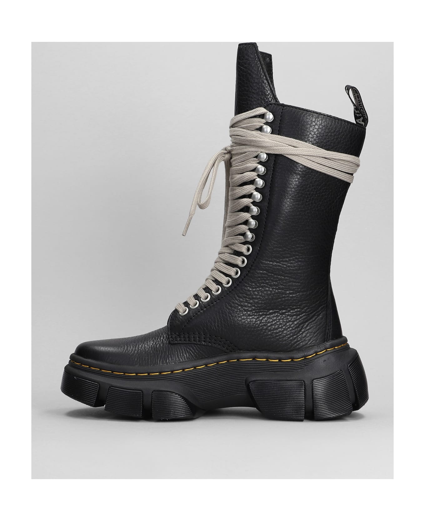 Rick Owens x Dr. Martens Dmxl Length Boot Combat Boots In Black Leather - black ブーツ