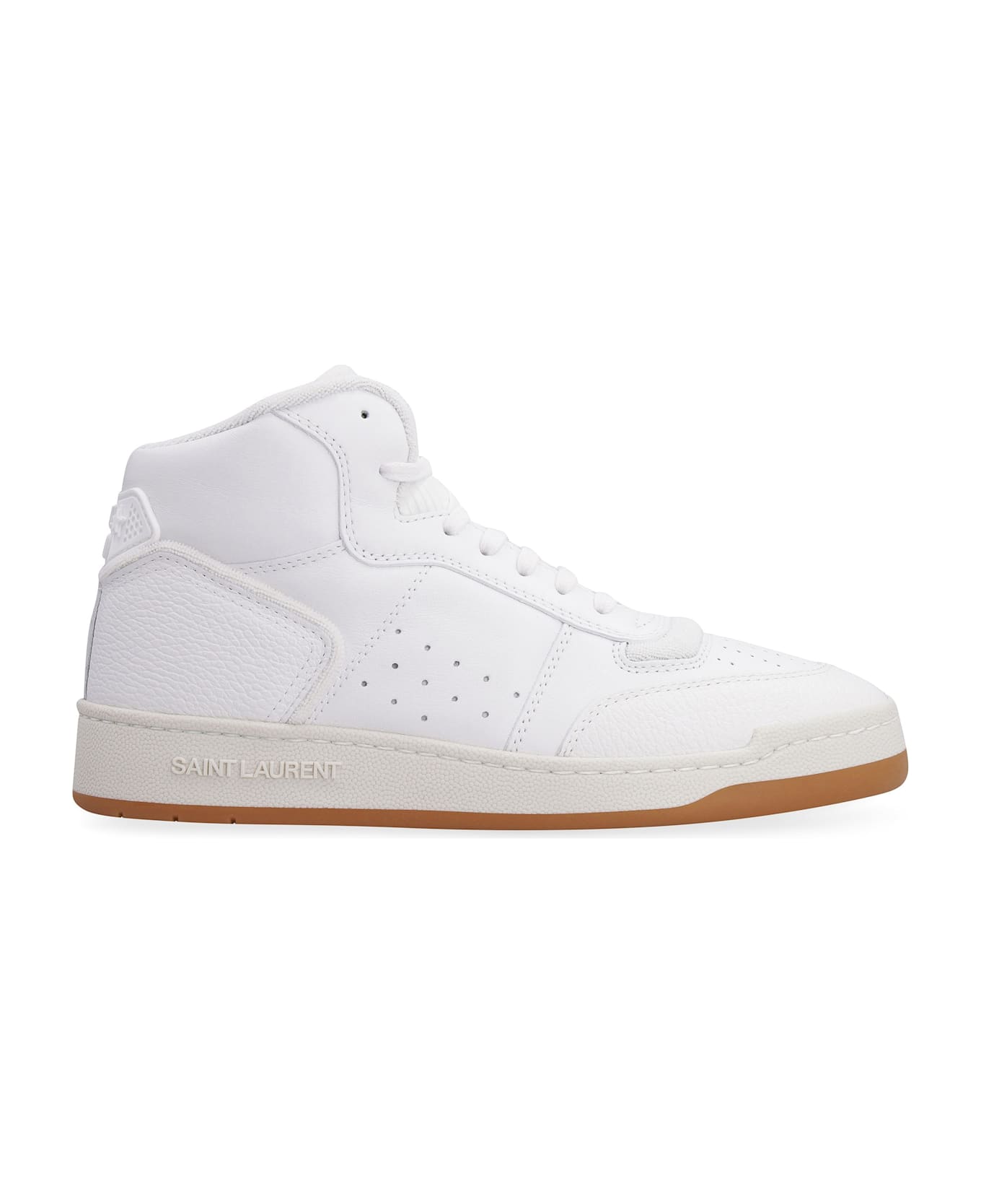 Saint Laurent Sl/80 Leather High-top Sneakers - White