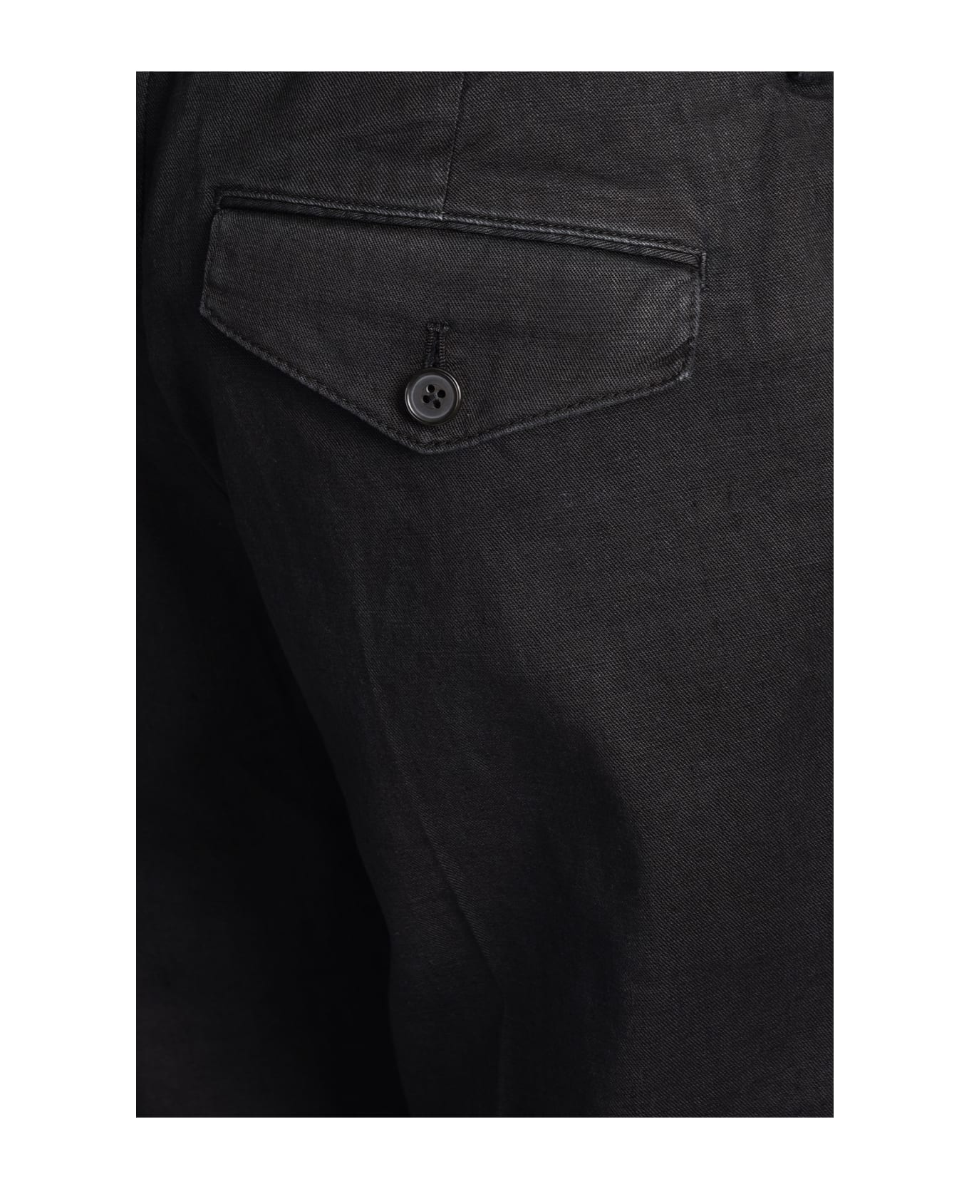 PT Torino Pants In Black Linen - black