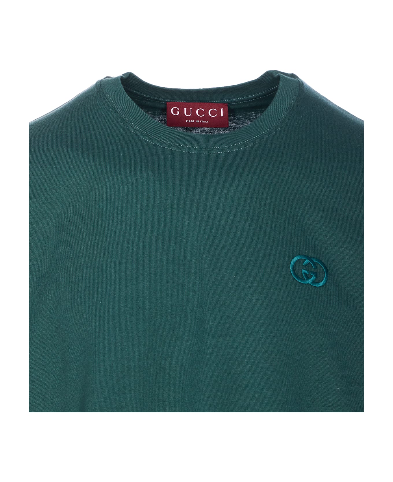 Gucci Embroidered Gg T-shirt - Green