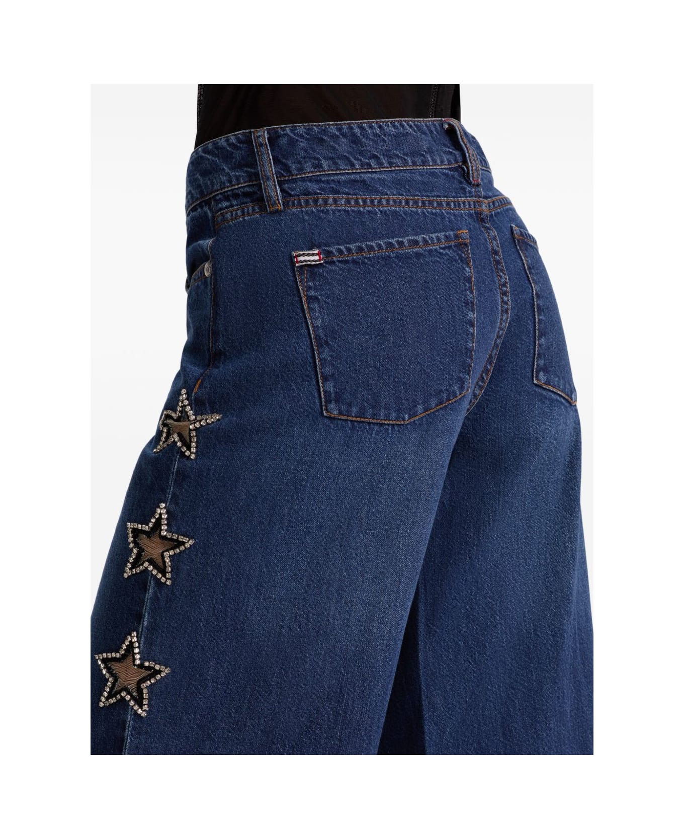 Alice + Olivia Embellished Baggy Jeans - Blue